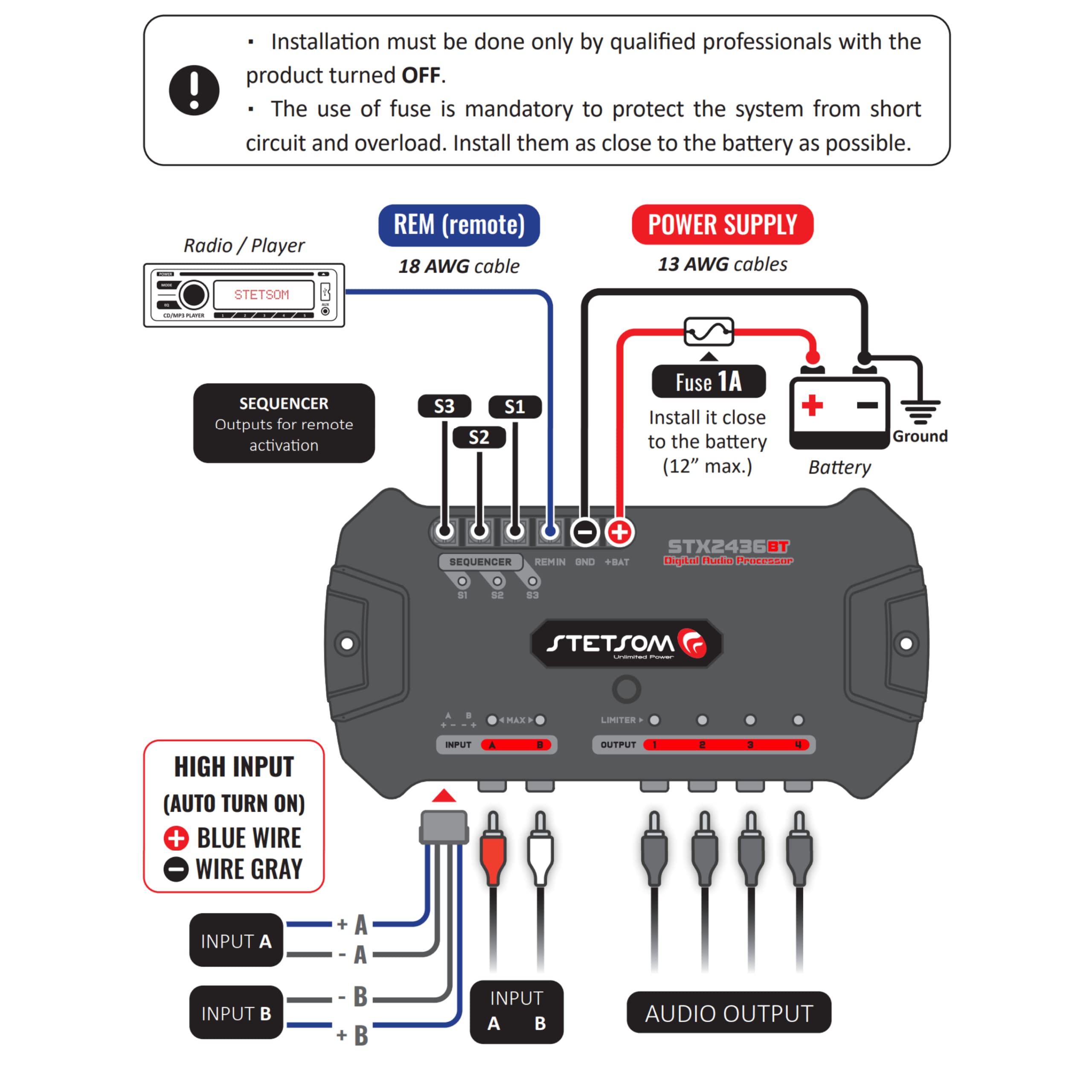 Stetsom Stx 2436 Bluetooth Dsp   Digital Signal Processor, Dsp, Equalizer, Exclusive App, Band Graphic, High Precision Crossover