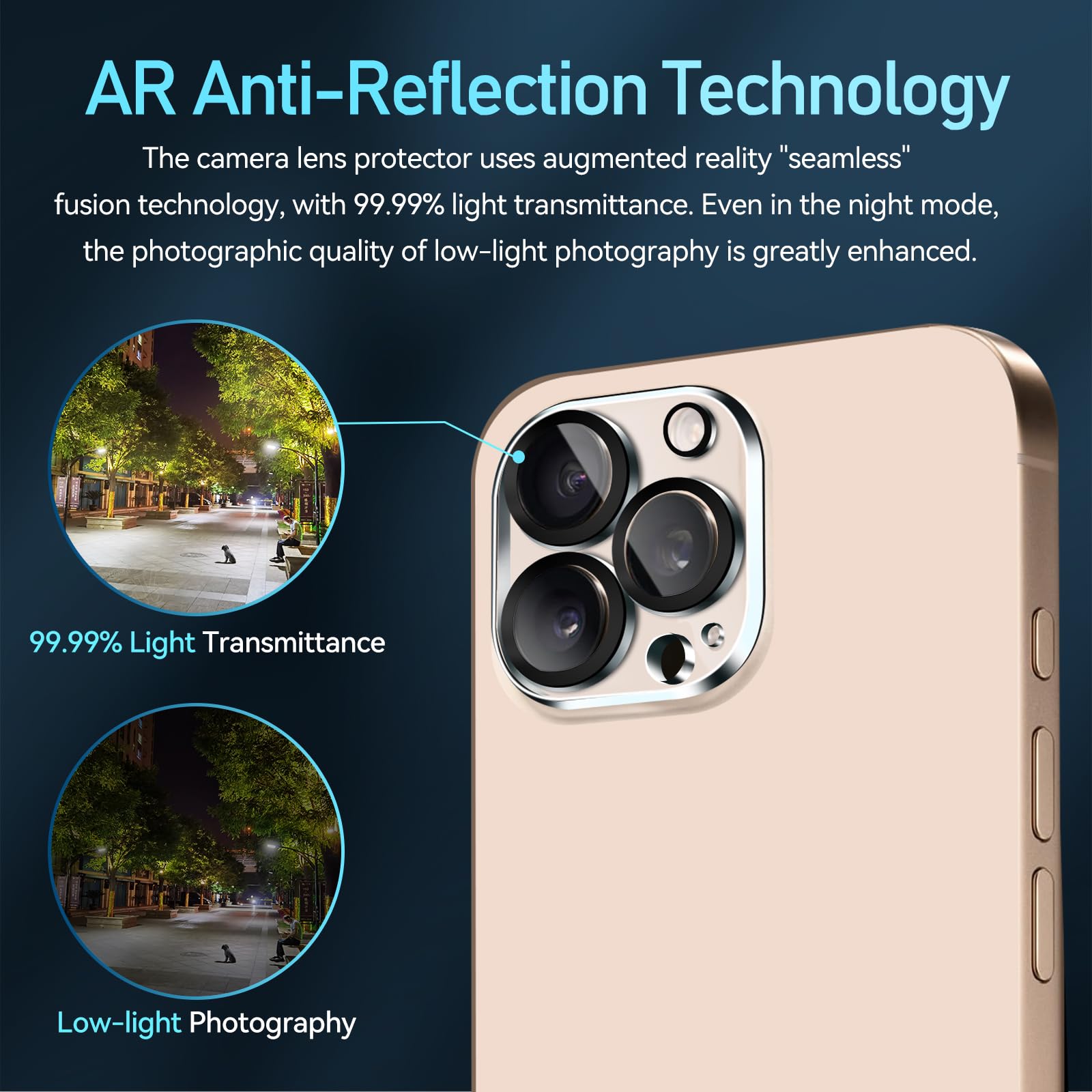 ivoler 4-Pack Tempered Glass Camera Lens Protector for iPhone 14 Pro Max, 15 Pro Max, 15 Pro, 14 Pro - Transparent, Case Friendly