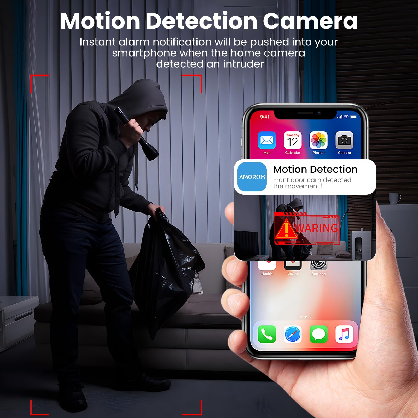 Wifi Inside Camera For House,2 Pcs Home Security Camera With Video/Audio 24/7 Recording,Night Vision,Ai Detection,Sd Card/Cloud