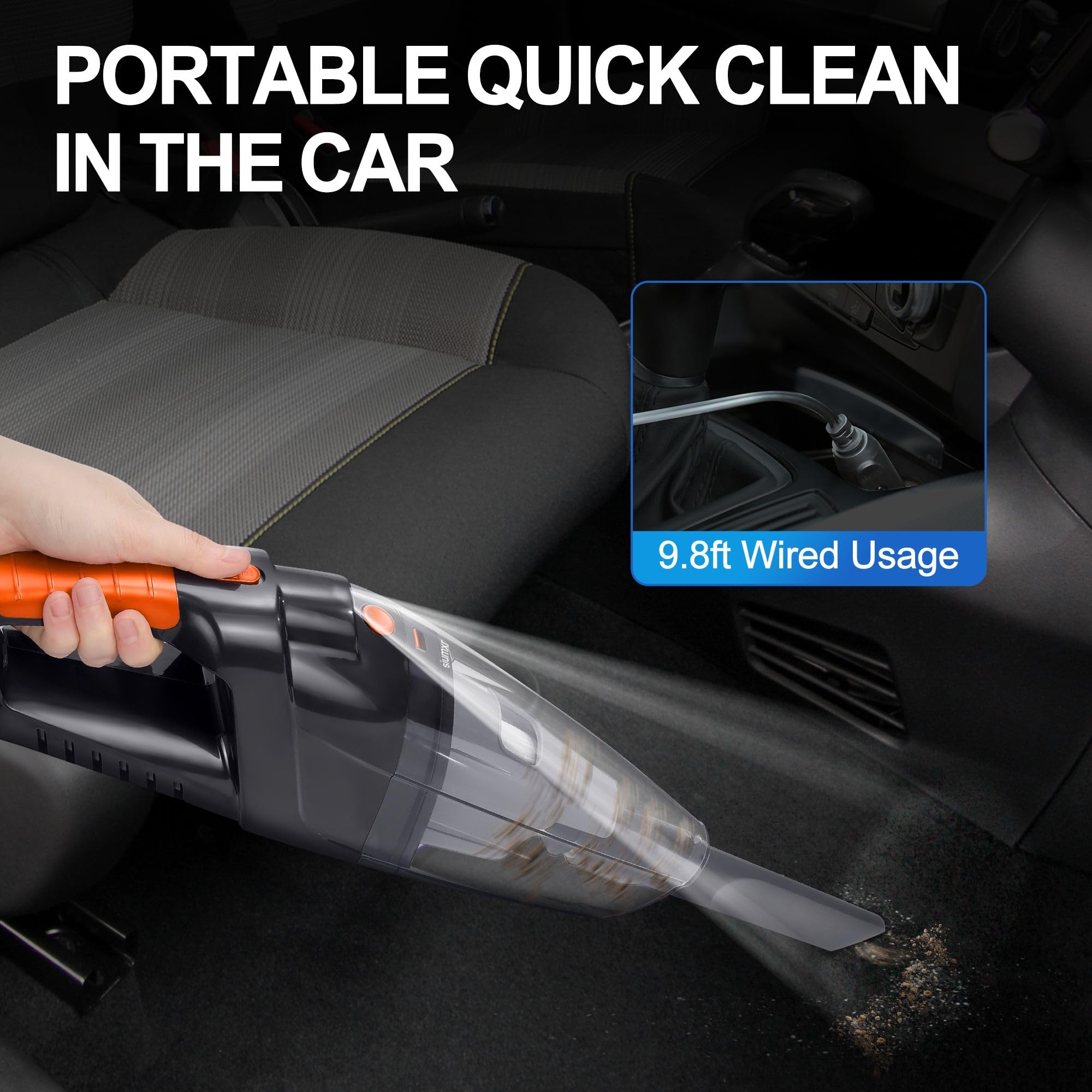 Siumxr Handheld Vacuum Cordless,Powerful Suction 30Mins Long Runtime, Dust Busters Cordless Rechargeable With Two Washable Filte