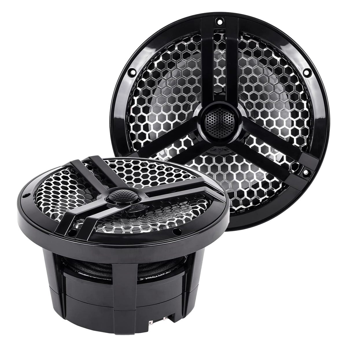Skar Audio Sk8Mb 8' 2 Way Marine Full Range 500 Watt Coaxial Speakers, Pair (Black)