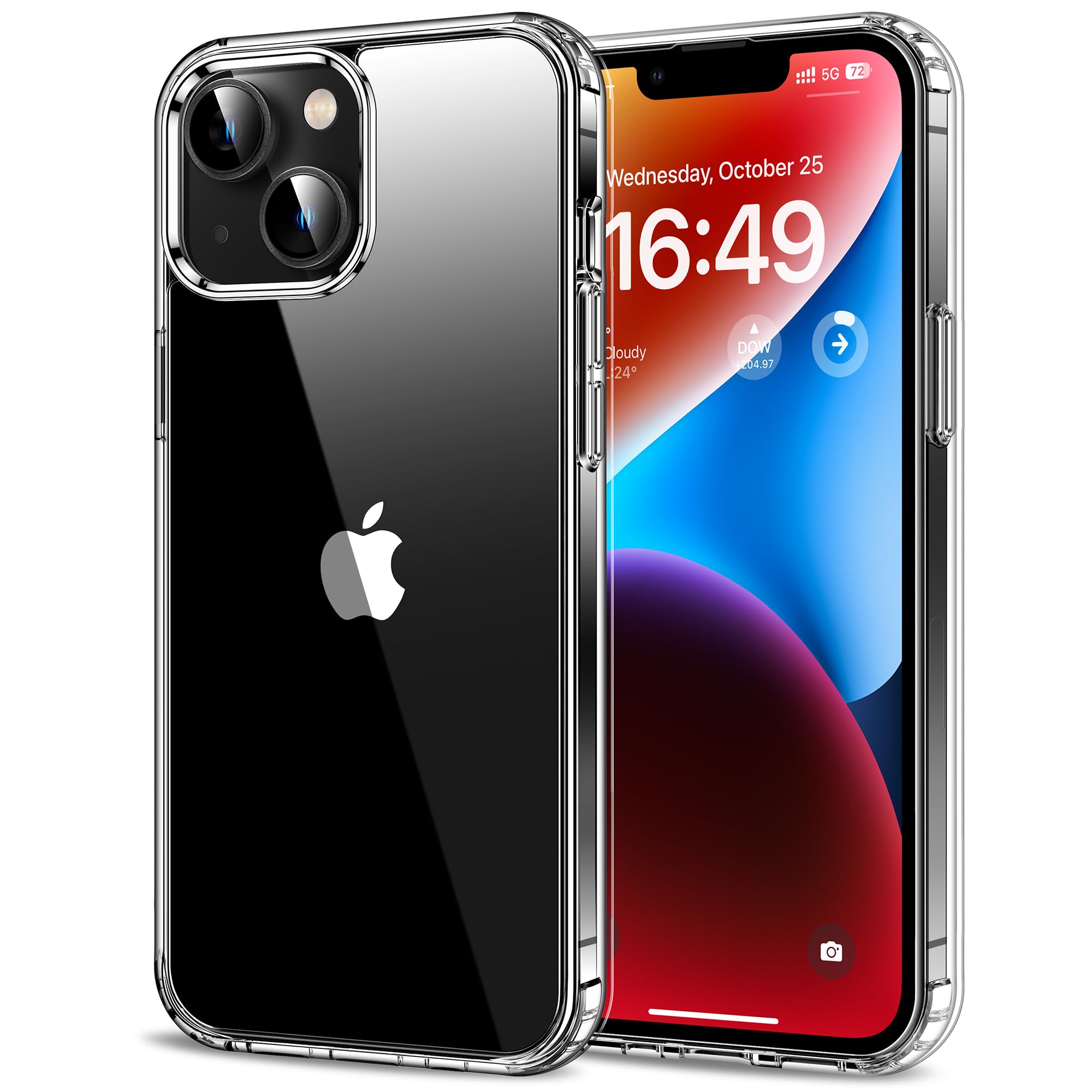 HOOMIL Case for iPhone 14 6.1-Inch, Non-Yellowing, Drop Protection, Anti-Scratch Transparent Hard Back Phone Cover - Blue
