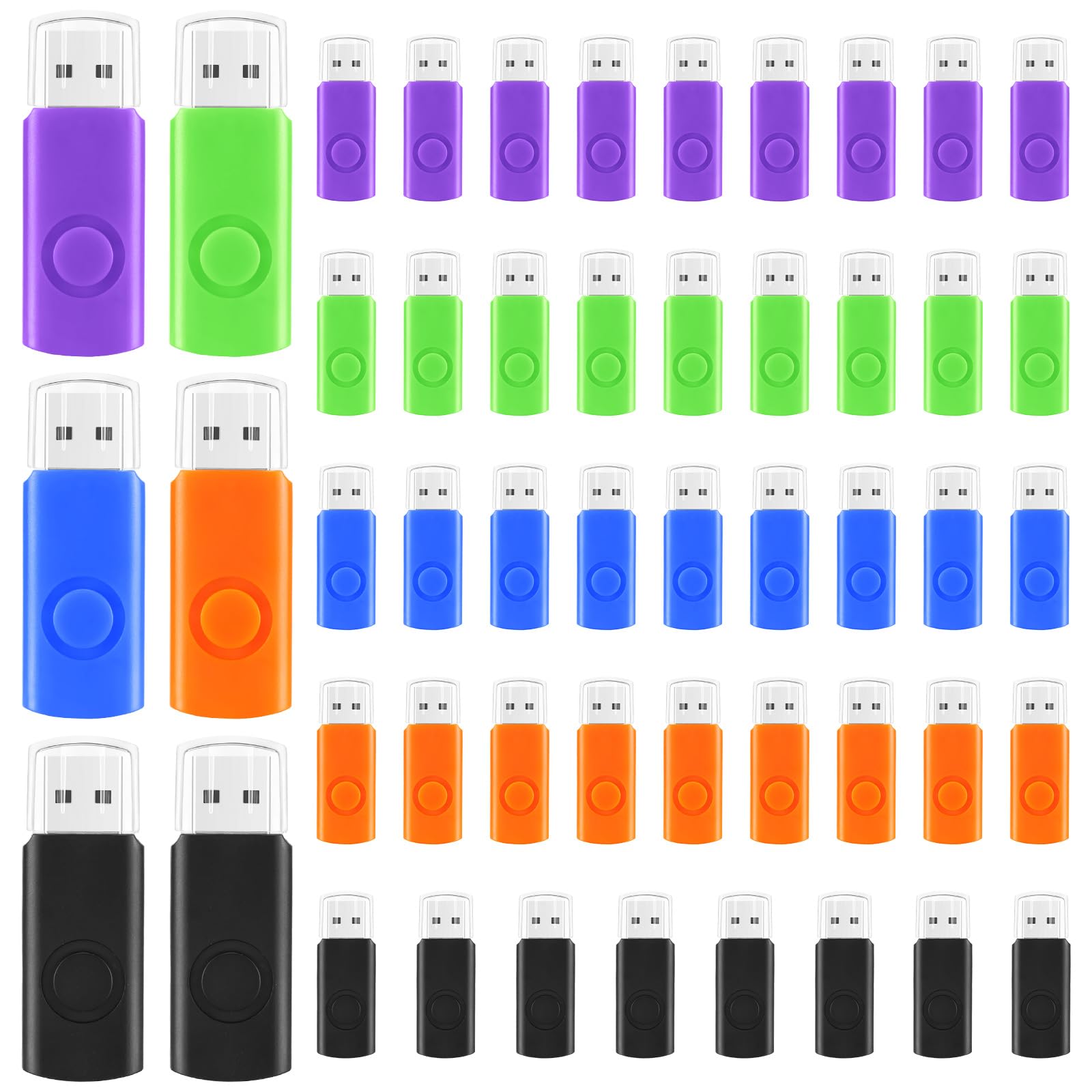 Kanayu 50 Pcs Flash Drive Bulk 2Gb Usb 2.0 Thumb Drives Small Jump Zip Drive Portable Fast Memory Usb Flash Drive Stick For Lapt