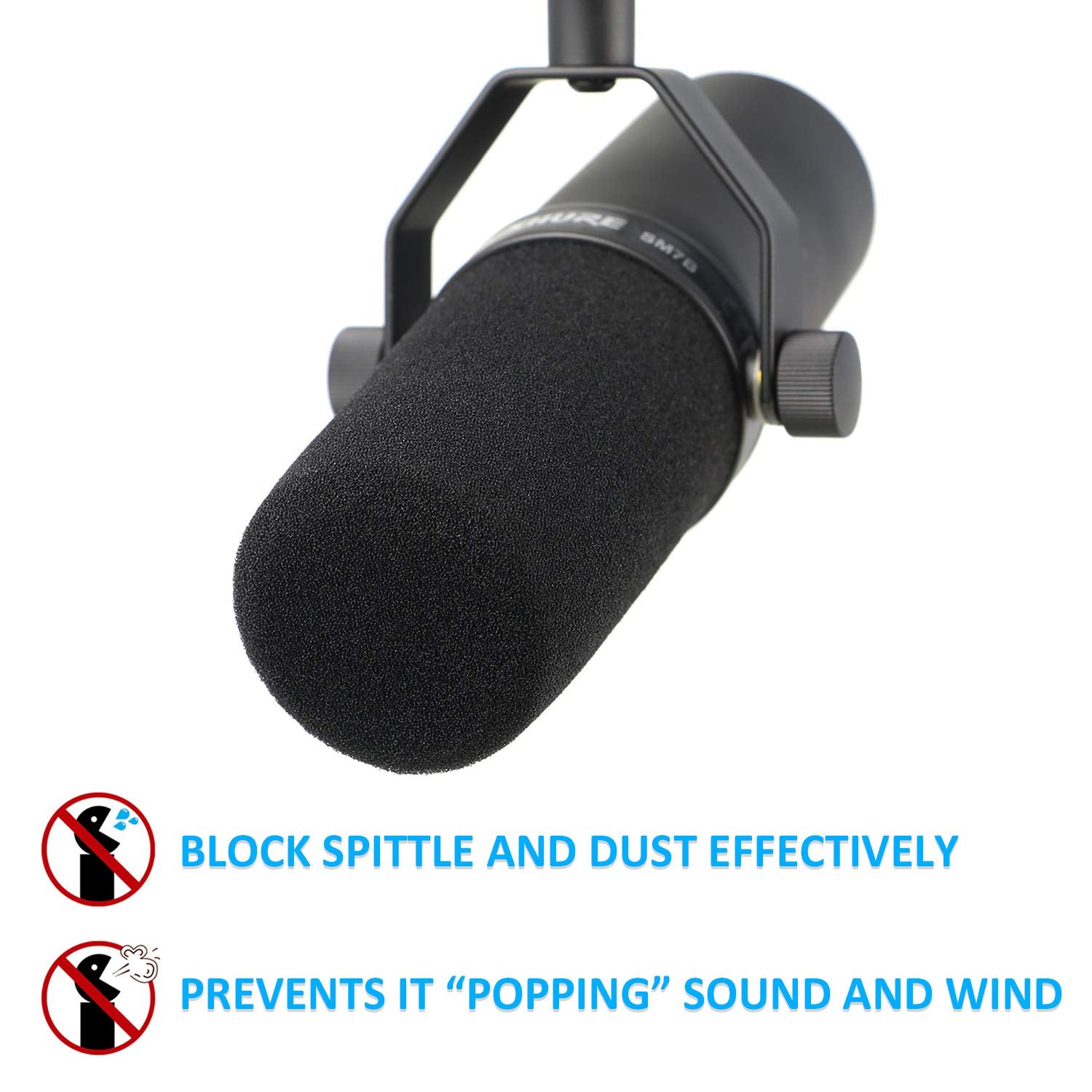 SM7B Windscreen   Mic Pop Filter Foam Cover Compatible with Shure SM7B Microphone to Blocks Out Plosives by YOUSHARES