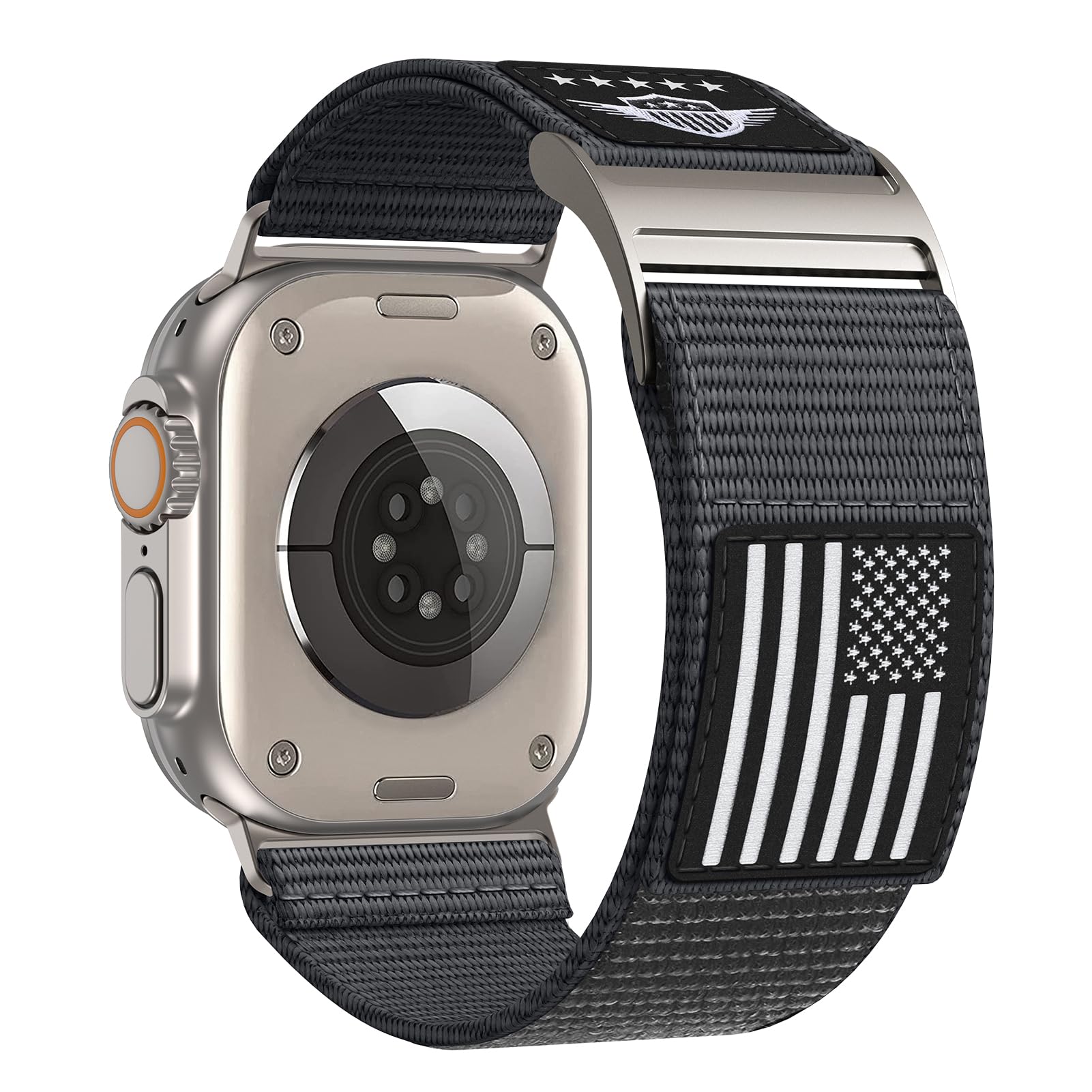 Rugged Nylon Band Compatible With Apple Watch Ultra Band 49Mm 45Mm 44Mm 42Mm,Soft Sport Loop Adjustable Wristbands Replacement S