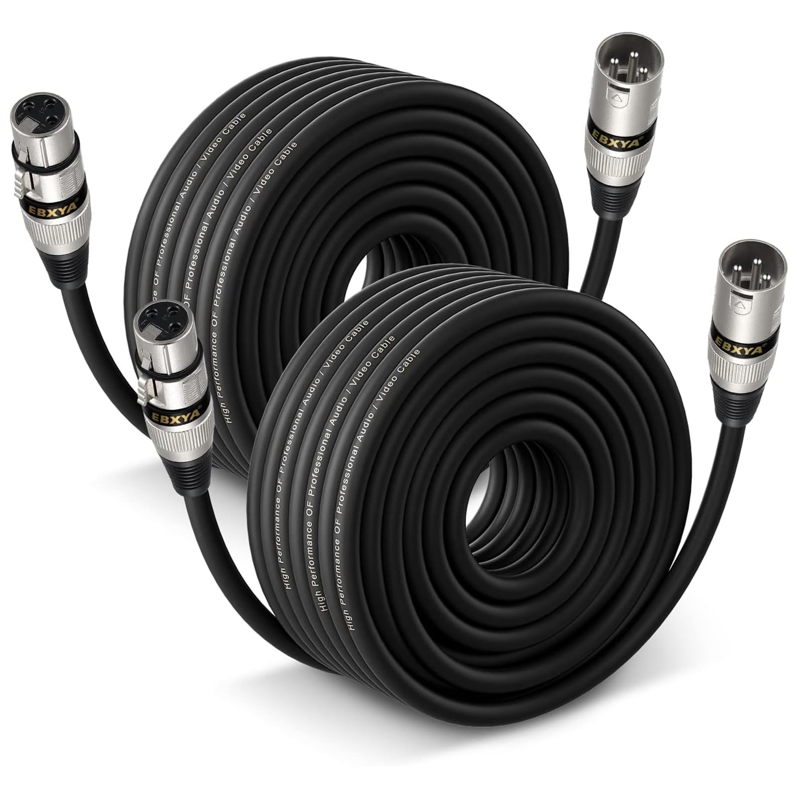 Ebxya Xlr Cables 75Ft 2 Pack   Premium Balanced Microphone Cable With 3 Pin Xlr Male To Female Cable