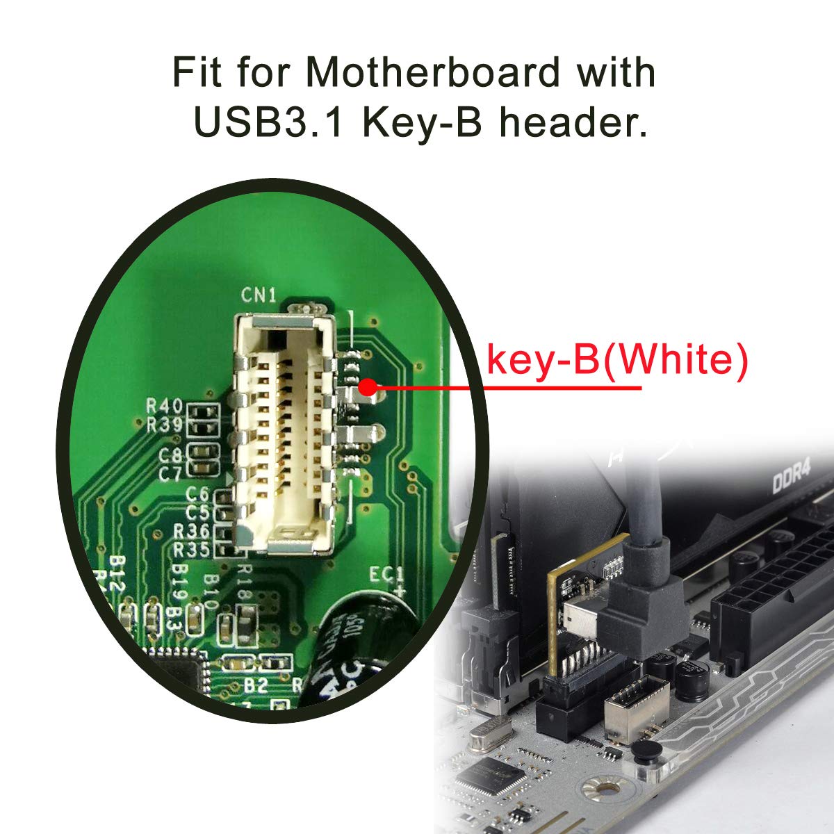 Chenyang Motherboard 19/20Pin To Usb 3.1 Type-E Key-B Front Panel Socket Adapter