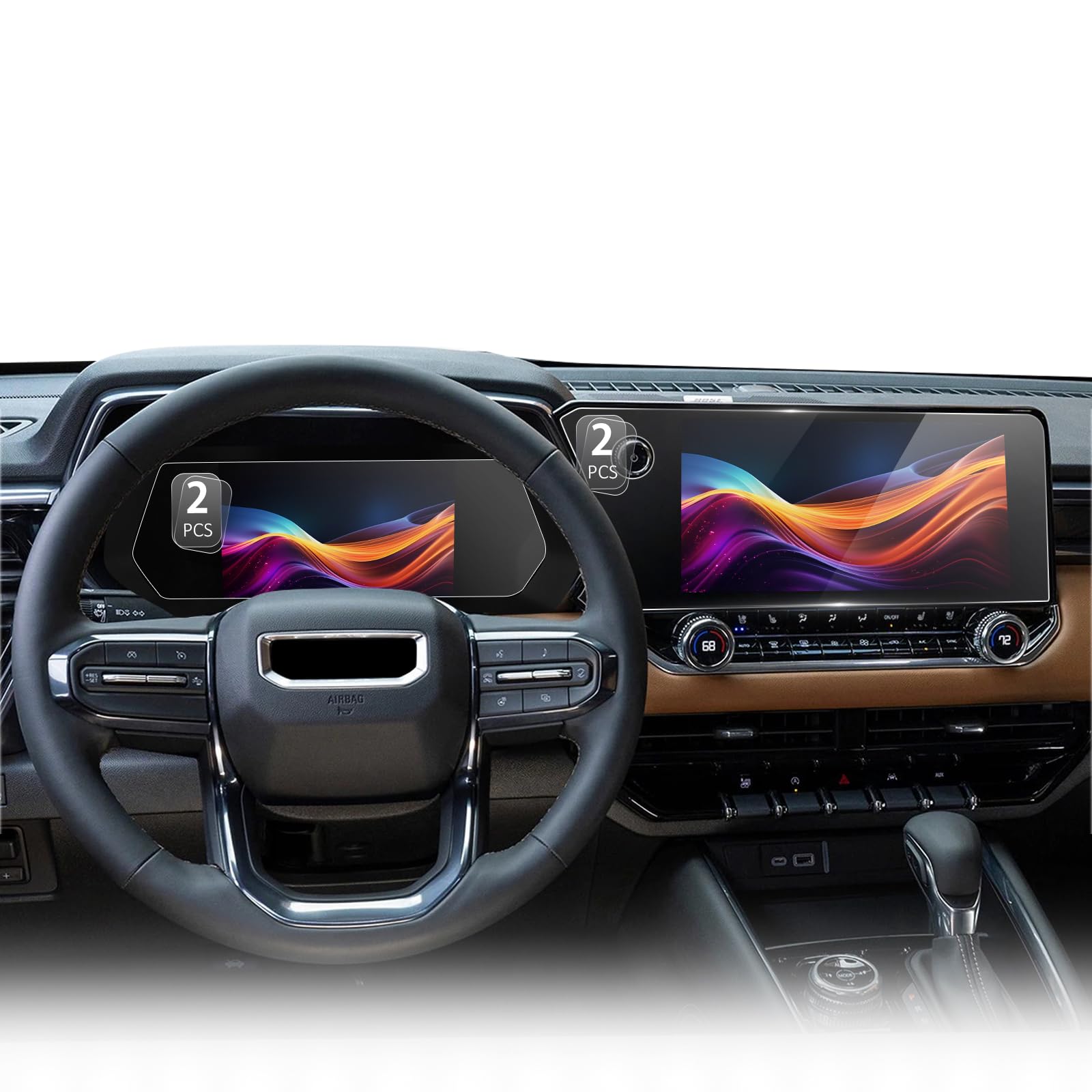 (4Pcs) For Colorado Anti Reflection Screen Protector, For Chevy Colorado 2023 2024 2025 Accessories, 11.3' Touchscreen & 11' Digital Gauge Cluster, Z71, Zr2, Zr2 Bison, Ultra Clear Anti Glare 4Pcs