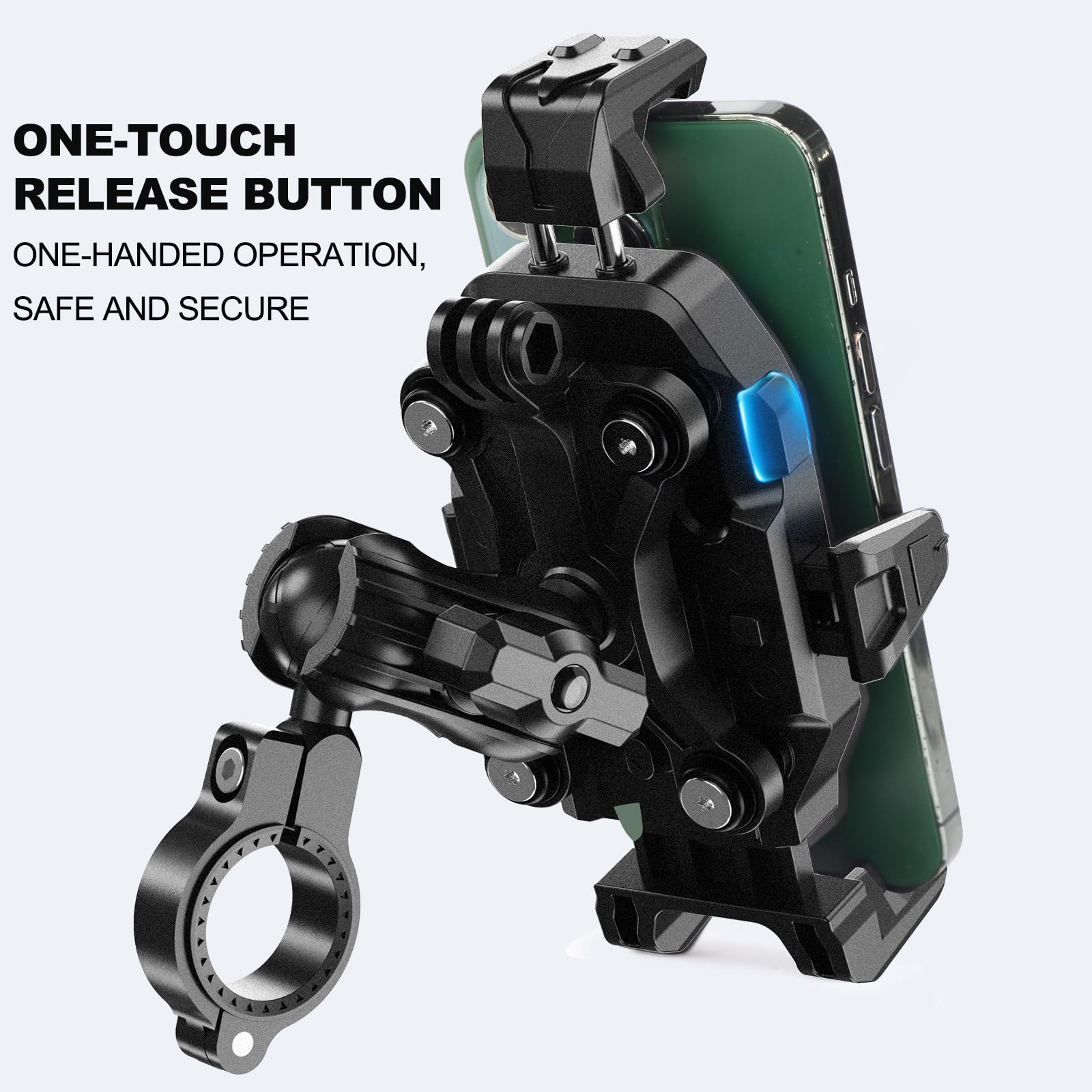 Motorcycle Phone Mount Anti-Vibration With 4 Shock Absorbers, Universal 22-32Mm Handlebar Fit For Bikes/Motorcycles/Ebikes, 720