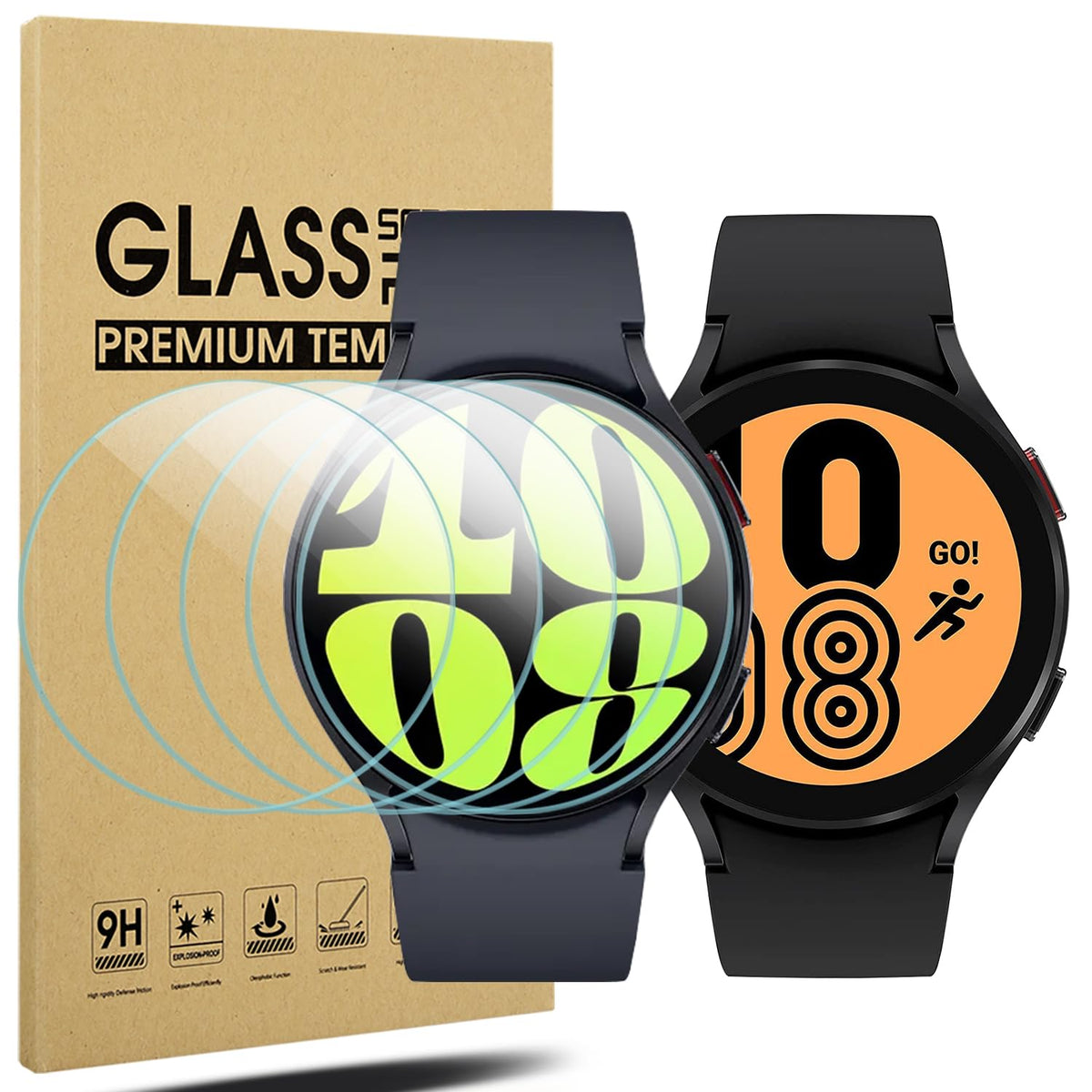 Suoman 4 Pack For Samsung Galaxy Watch 6 44Mm / Galaxy Watch 5 44Mm / Galaxy Watch 4 44Mm Screen Protector, [Perfectly Fit] Temp