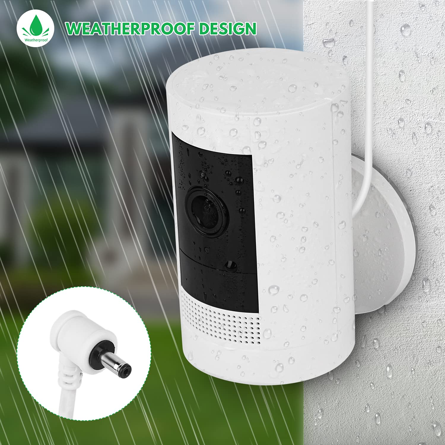 2Pack Power Adapter For Ring Stick Up Cam Battery(3Rd Gen), With 30Ft/9M Weatherproof Outdoor Cable Continuously Charge Your Cam