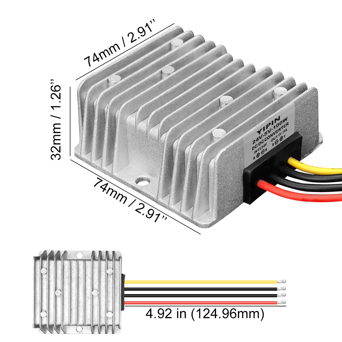 Dc Voltage Regulator Buck Converter Dc 12V 24V Step Down To 5V 20A 100W Reducer Stabilized Power Supply Converter Waterproof Mod