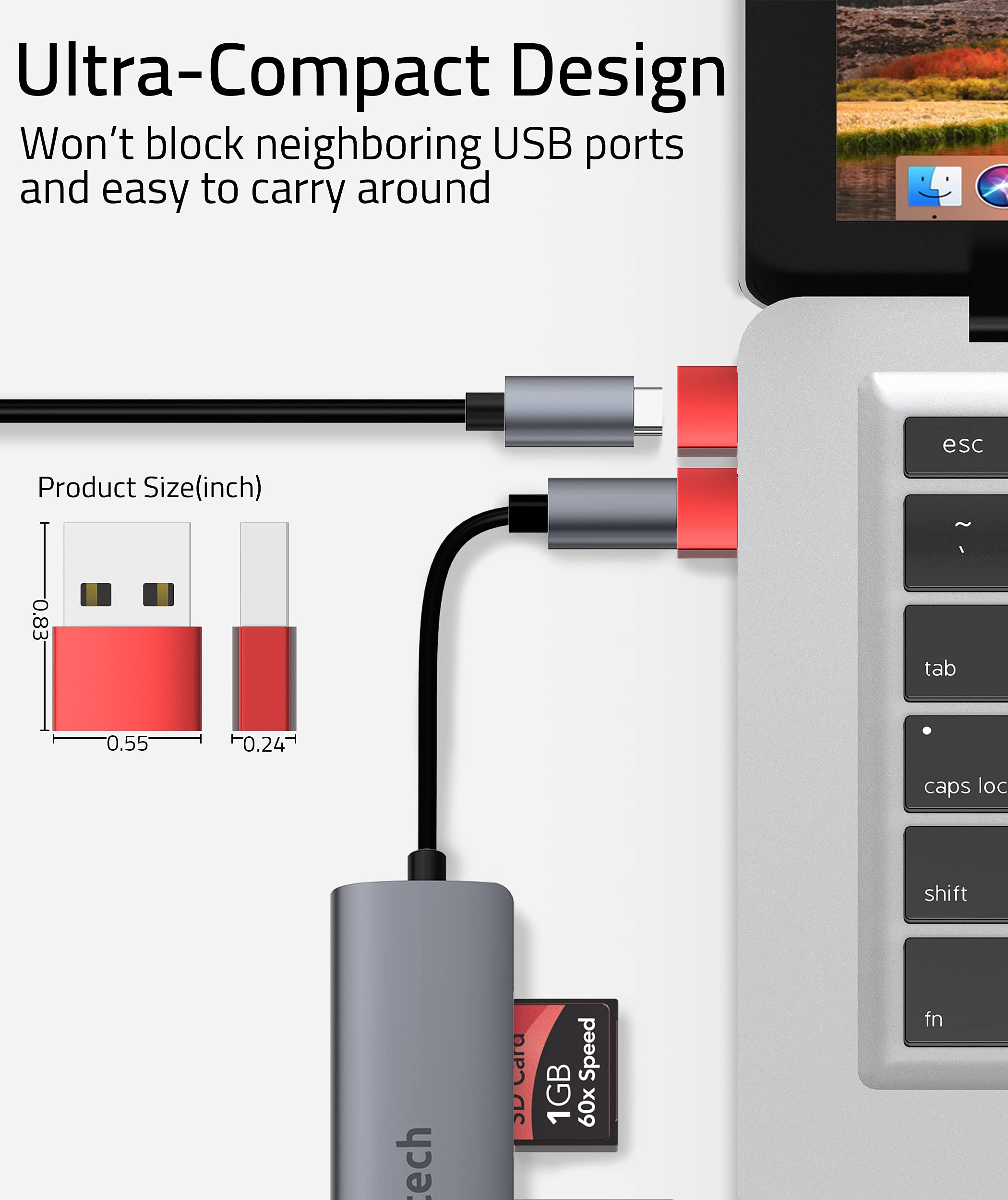Syntech Usb C Female To Usb A Male Adapter 3 Pack, Type C Charger Cable Power Adapter Compatible With Ipad Air 6, Iphone 15/14/1