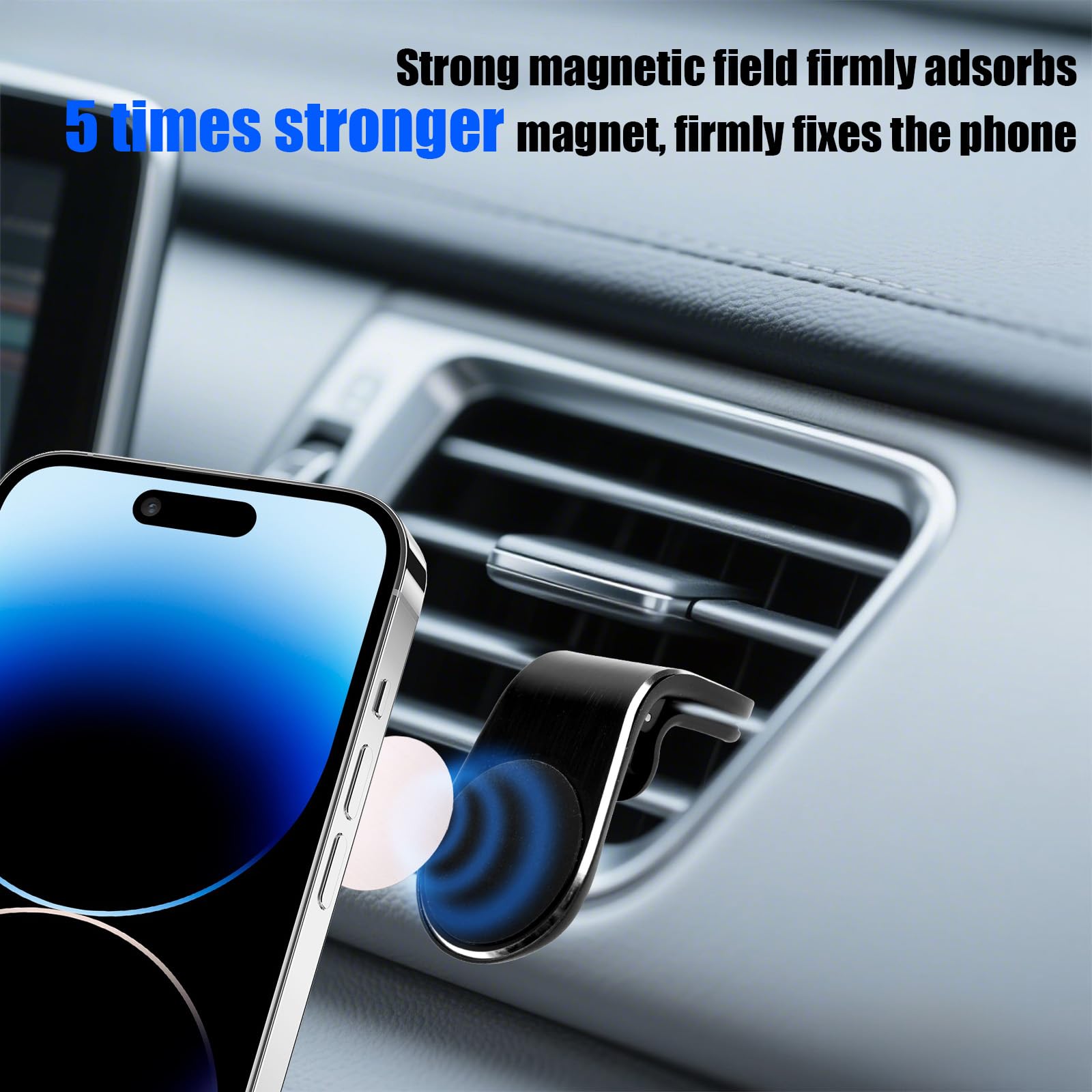 Mobile Phone Navigation Magnetic Bracket, 360 Rotational L-Type Magnetic Car Mount Universal Phone Holder Air Vent Car Magnet Mo