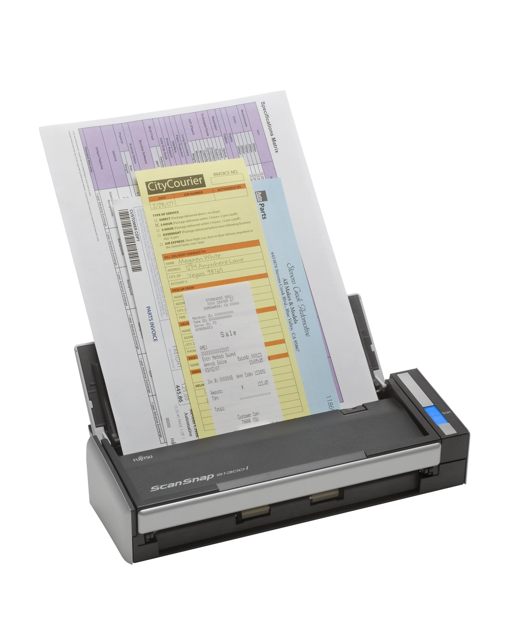 Fujitsu Scansnap S1300I Portable Color Duplex Document Scanner For Mac Or Pc, Classic