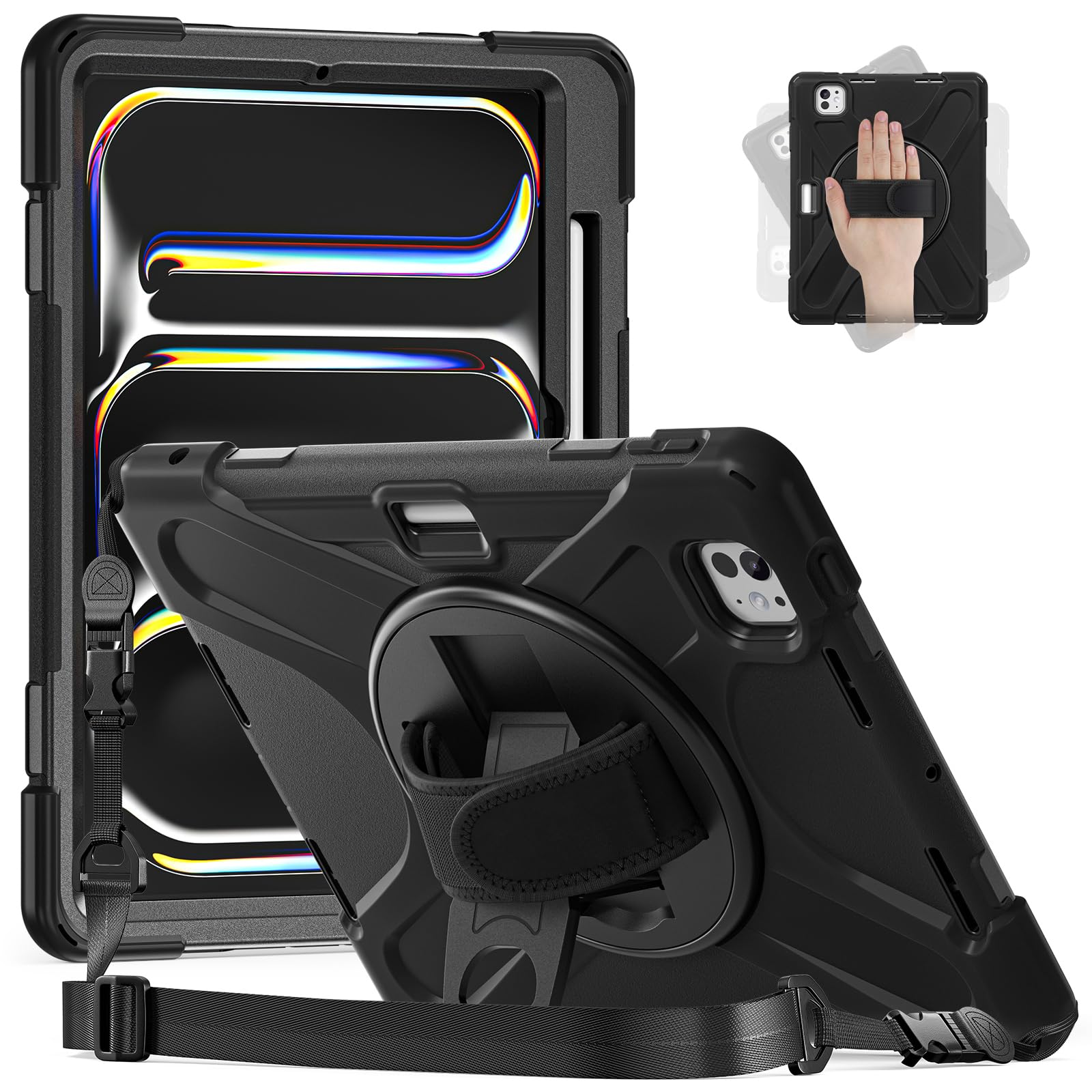 Zenrich Ipad Pro 11 Case 5Th Generation (M4) 2024, Shockproof Heavy Duty Rugged Case For Ipad Pro 11 Inch A2836 A2837 With Kicks