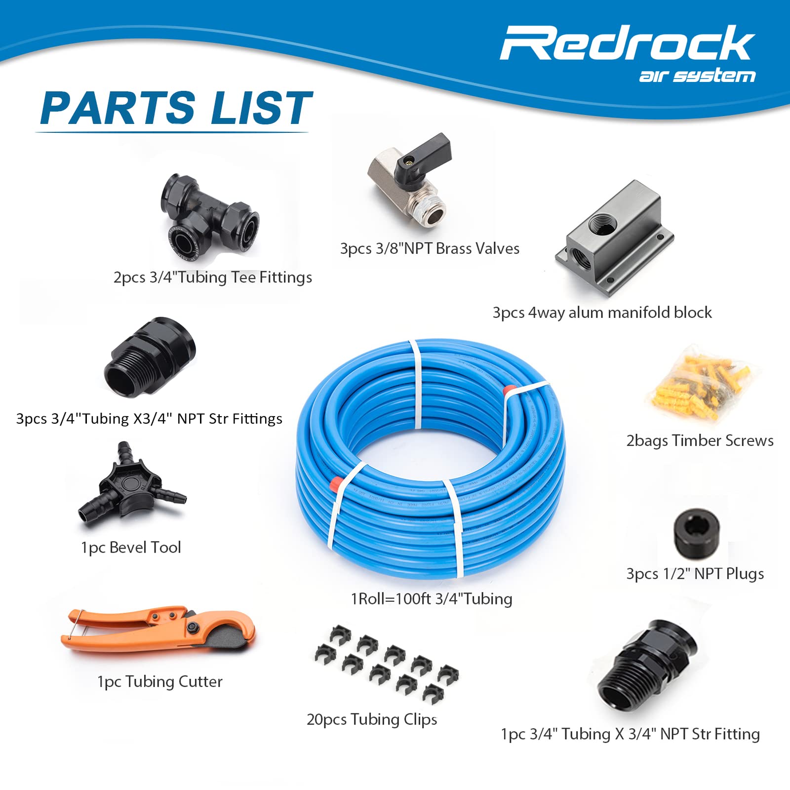 Compressed Air Piping System Pressured Leak Proof Easy To Install 3/4'' X 100 Feet Hdpe Aluminum Air Line Kit Air Compressor Hos
