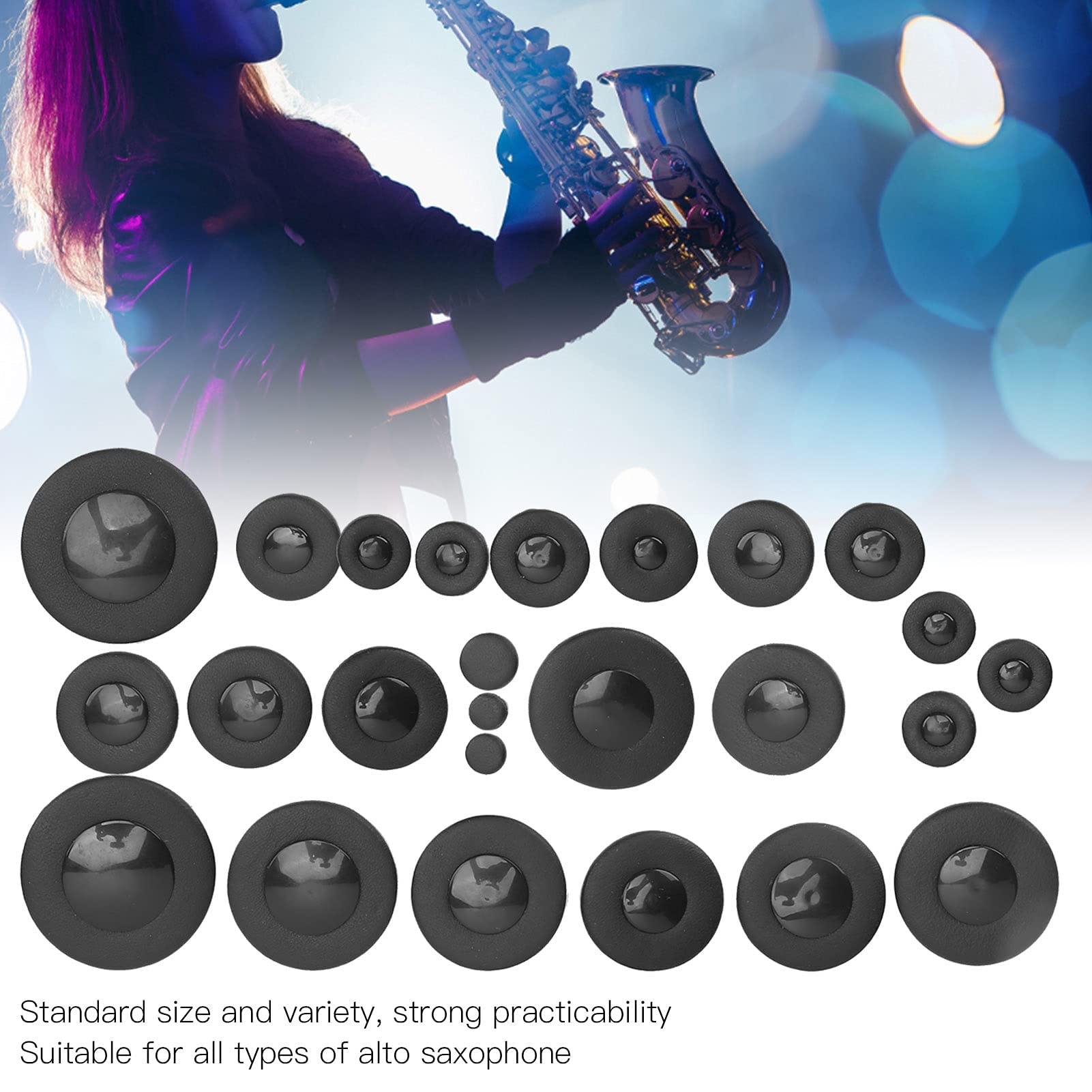 25Pcs Alto Saxophone Leather Pads Replacement Alto Sax Pads Set Saxophone Repair Parts Saxophone Sax Leather Pads For Alto Saxop