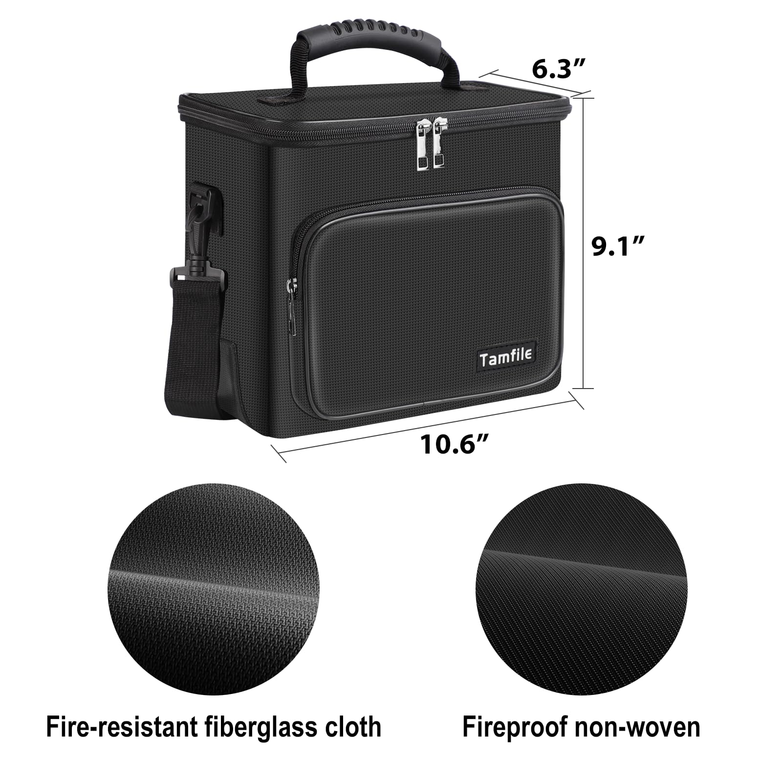 Tamfile Fireproof Lipo Battery Bag With 4200F Heat Insulated, Lipo Bag With Pockets,Explosionproof Lipo Safe Bag For Lipo Batter
