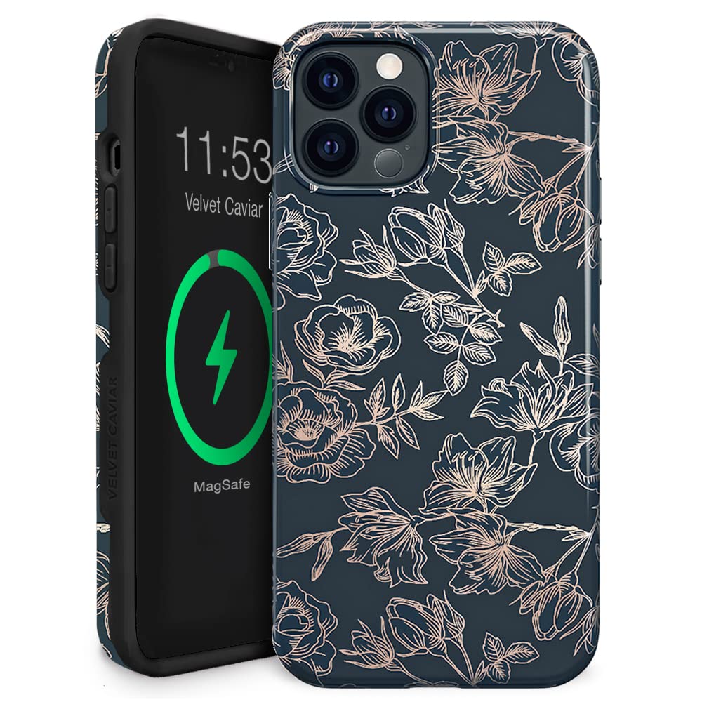Velvet Caviar Designed For Iphone 13 Pro Case Floral [10Ft Drop Tested] Compatible With Magsafe   Protective Microfiber Lining (