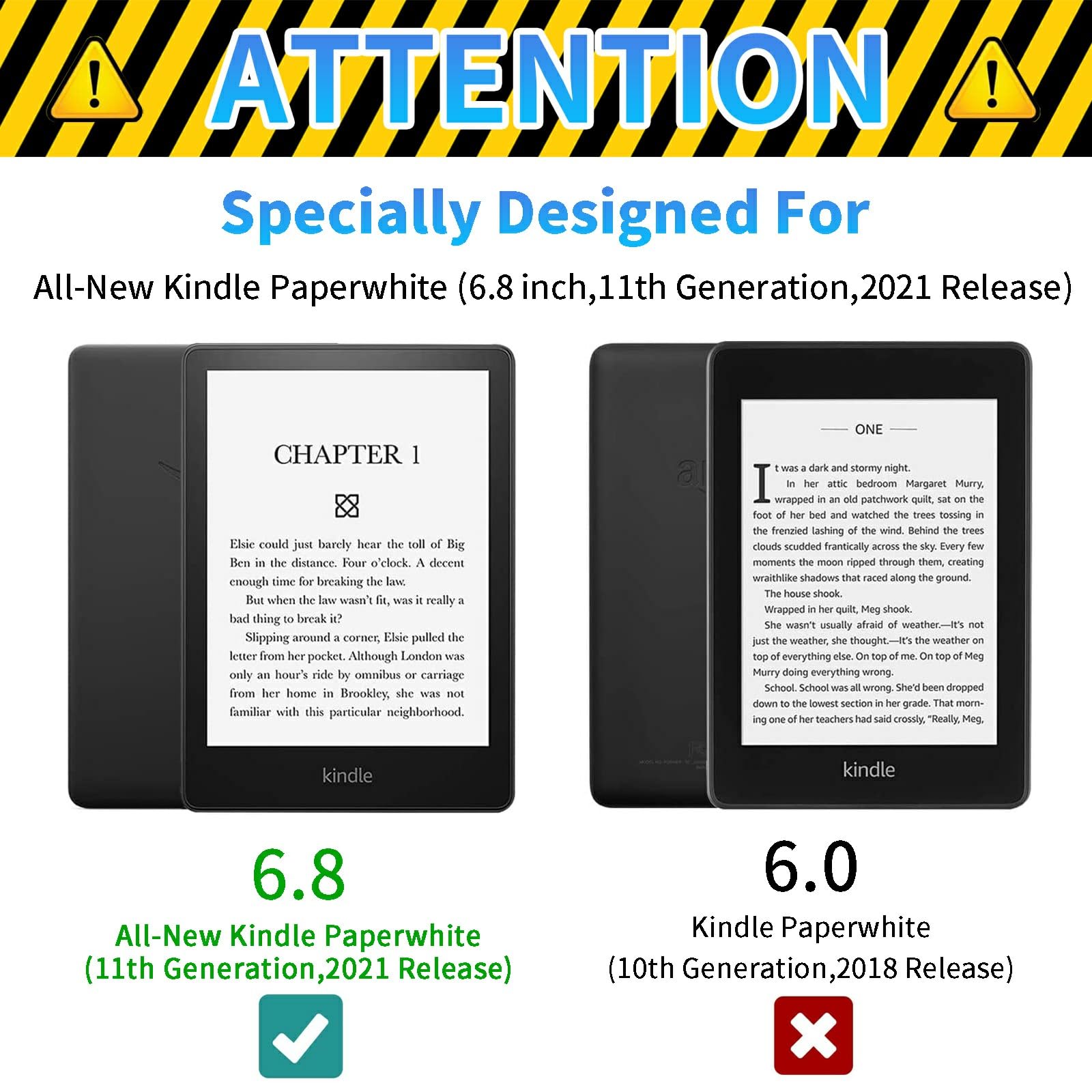 Case For 6.8'' Kindle Paperwhite 11Th Generation 2021 And Kindle Paperwhite Signature Edition Leather Slim Smart Cover With Auto