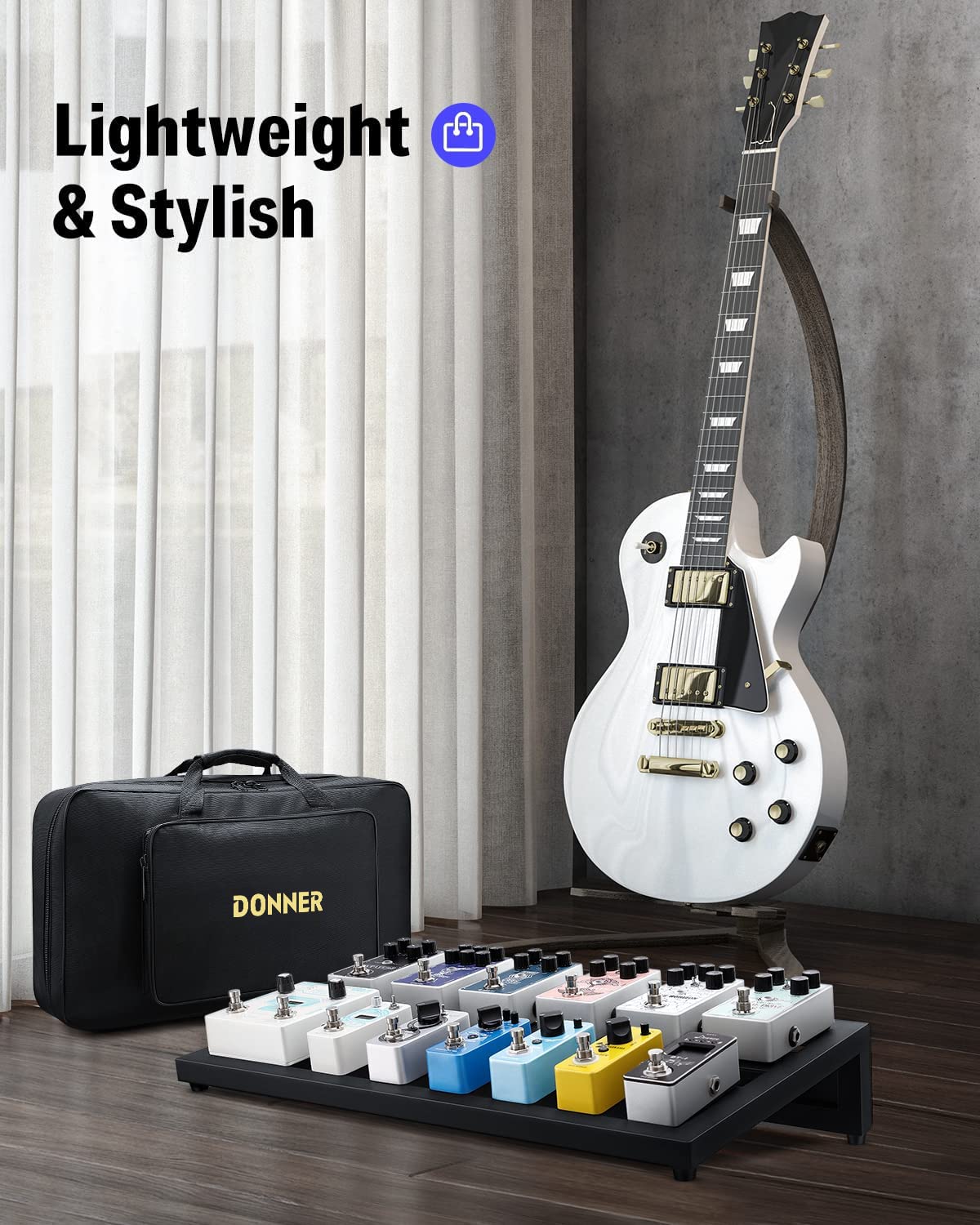 Donner Guitar Pedal Board Case Db-3 Aluminium Pedalboard 20 X 11.4 X 4 With Bag