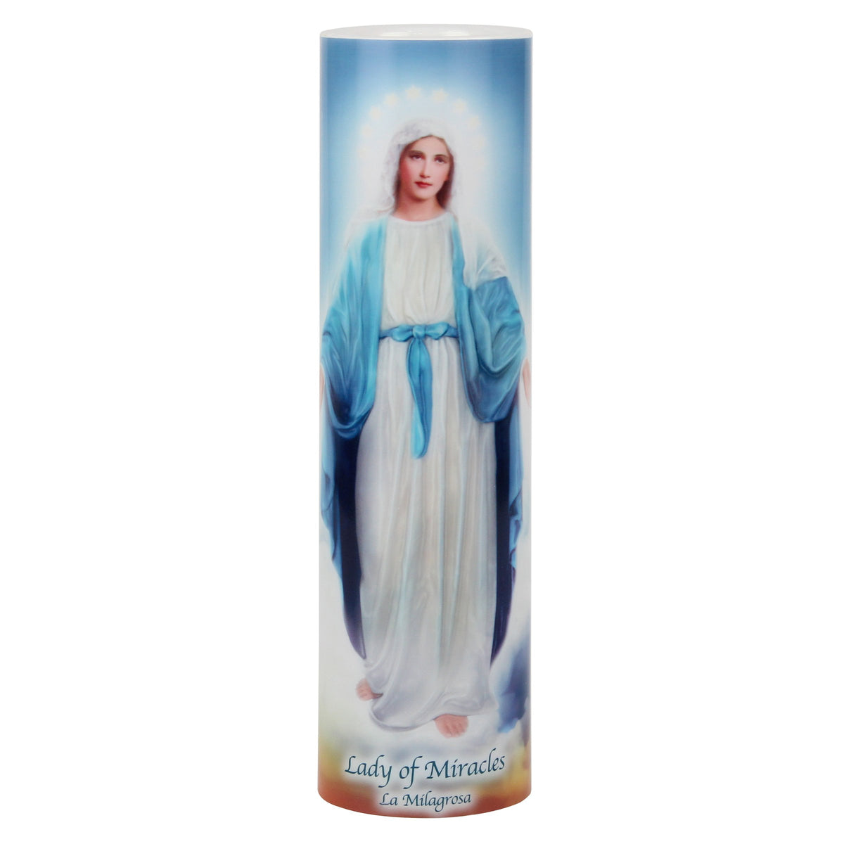 The Saints Collection Lady Of Miracles, Led Flameless Devotion Prayer Candle, Religious Gift, 6 Hour Timer For More Hours Of Enj