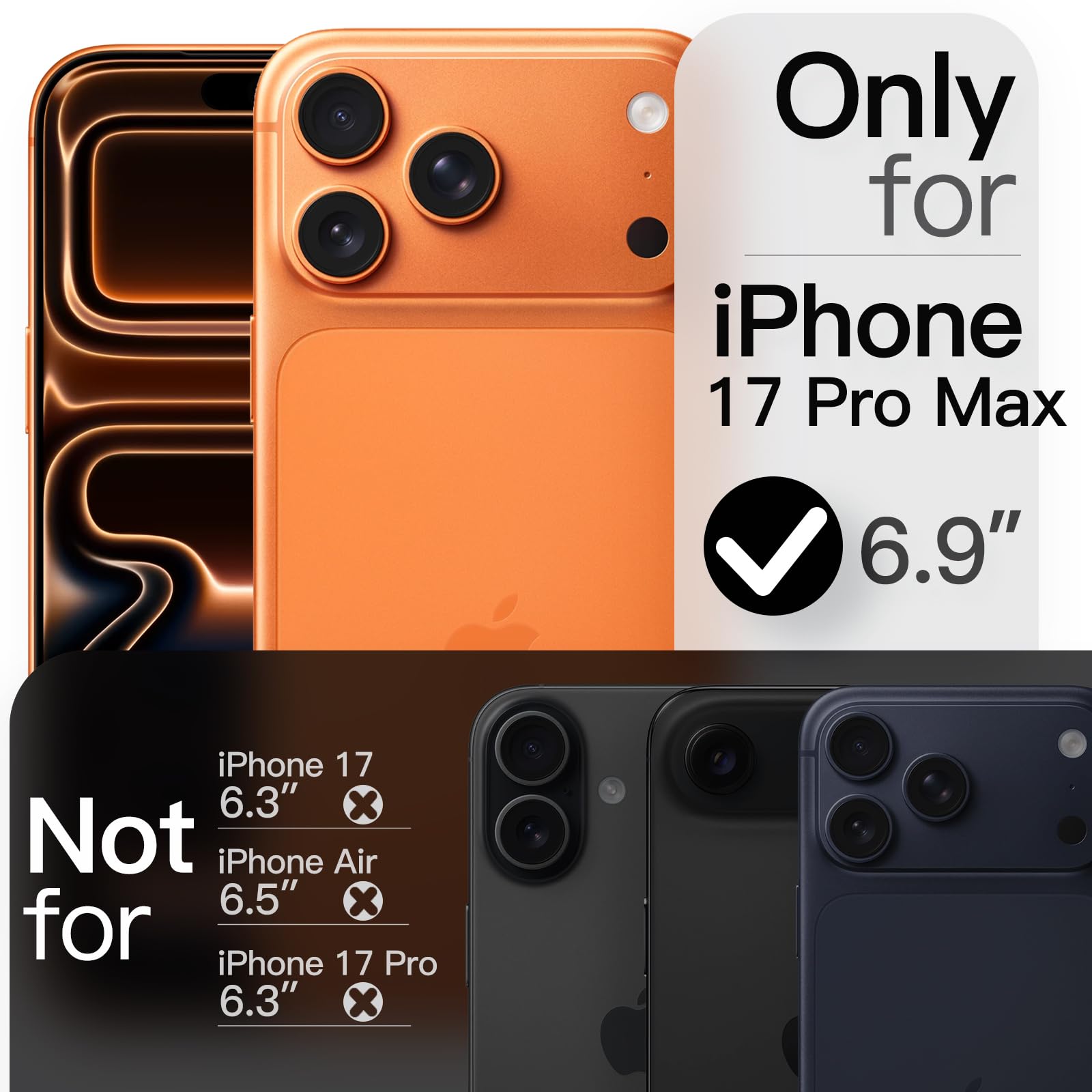 Jetech Slim Case For Iphone 17 Pro Max 6.9-Inch, Ultra-Thin Lightweight Minimalist Phone Cover With Camera Lens Protection, Matt