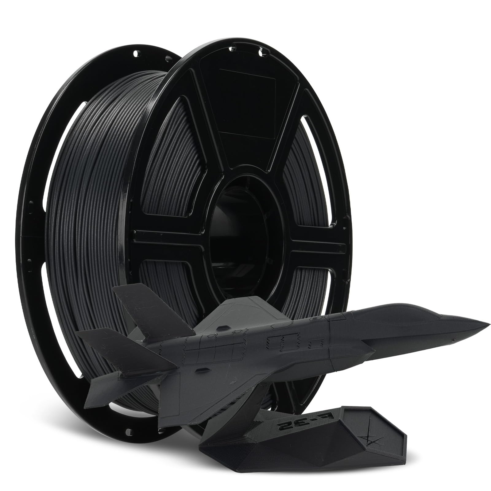 FLASHFORGE Carbon Fiber PLA Filament 1.75mm Volcanic Rock Gray, Reinforced 3D Printer Filament 1kg, Lightweight & High-Strength 