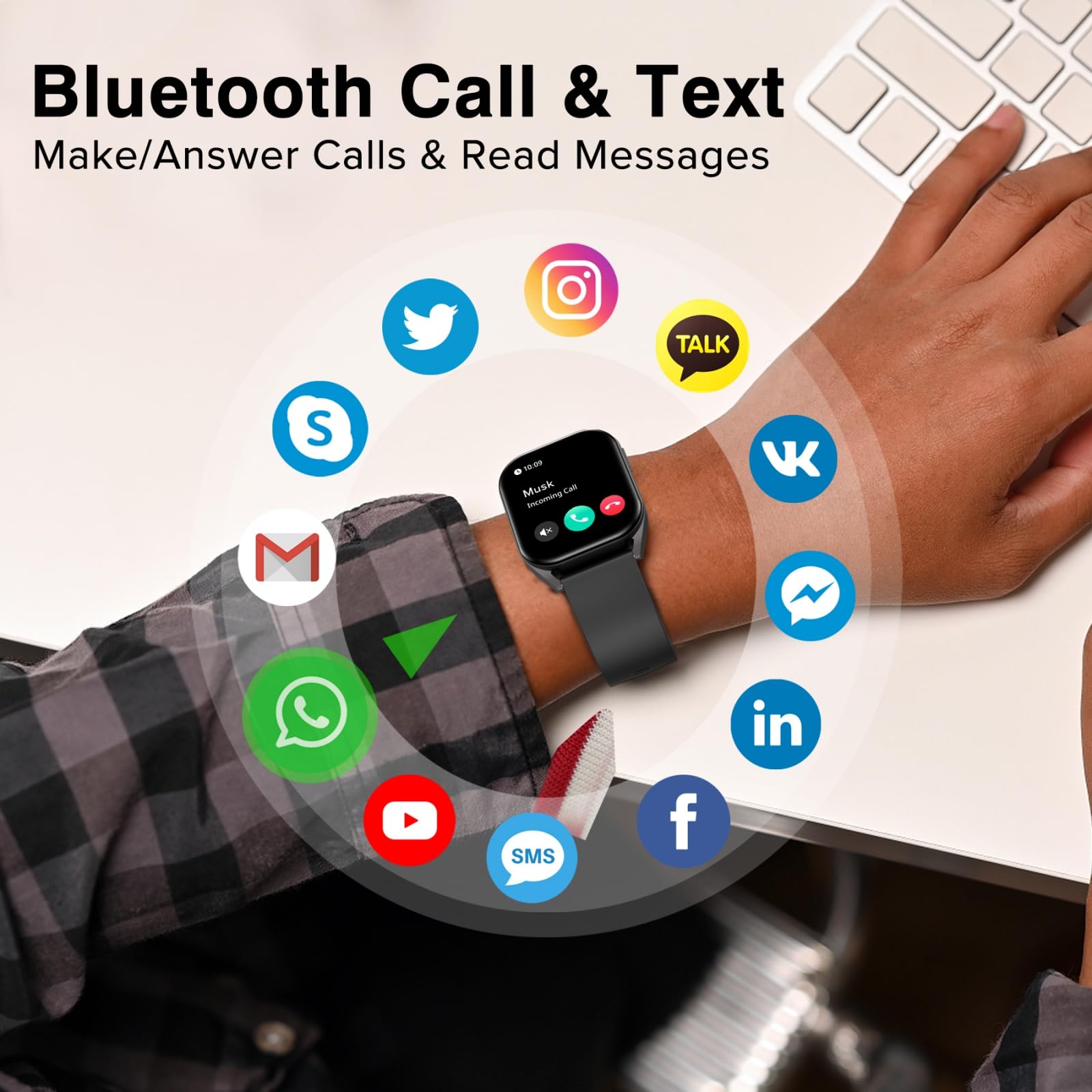 Bribejat Smart Watch (Dial/Answer Call) 38Mm 110+ Sports Modes Fitness Tracker With Pedometer Spo2/Heart Rate/Sleep Monitor Comp