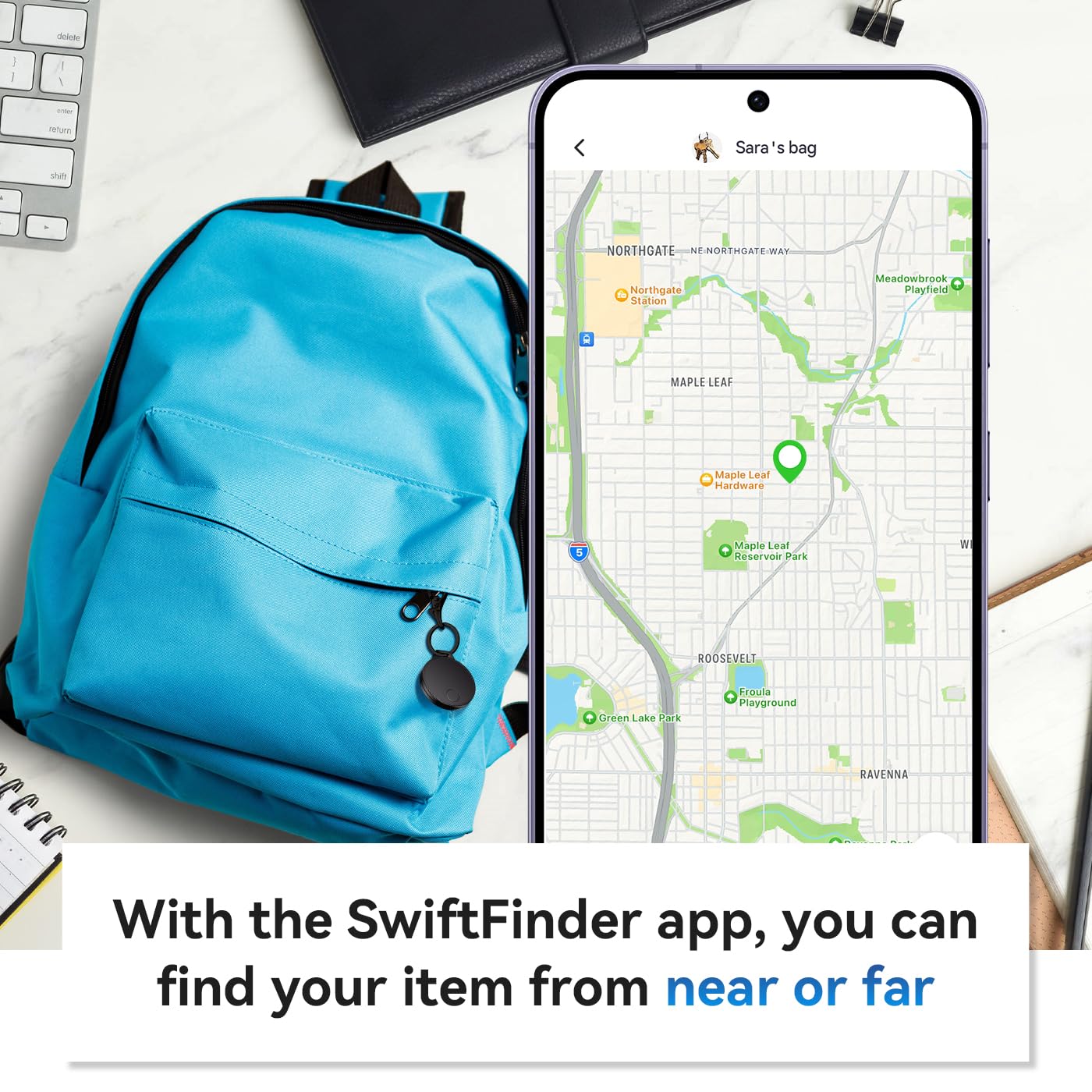 Vega Lyfe St21 4 Pack, Bluetooth Tracker, Keys Finder And Item Locator For Keys, Bags, And More; Phone Finder, Ios And Android C