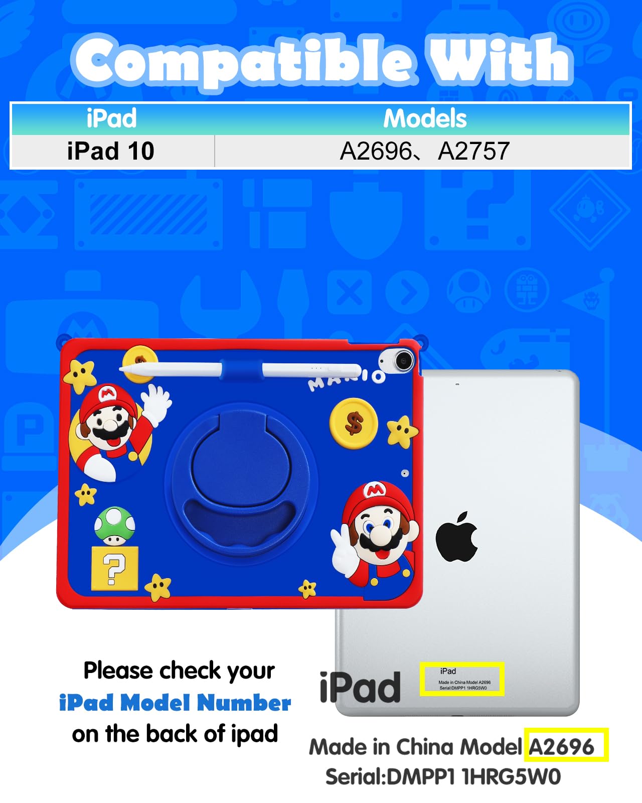 Besoar For Ipad 10Th Generation Case 2022 10.9 Inch Cartoon Cute 3D Soft For Boys Girls Teens Cool 3D Unique Fun Aesthetic Folio