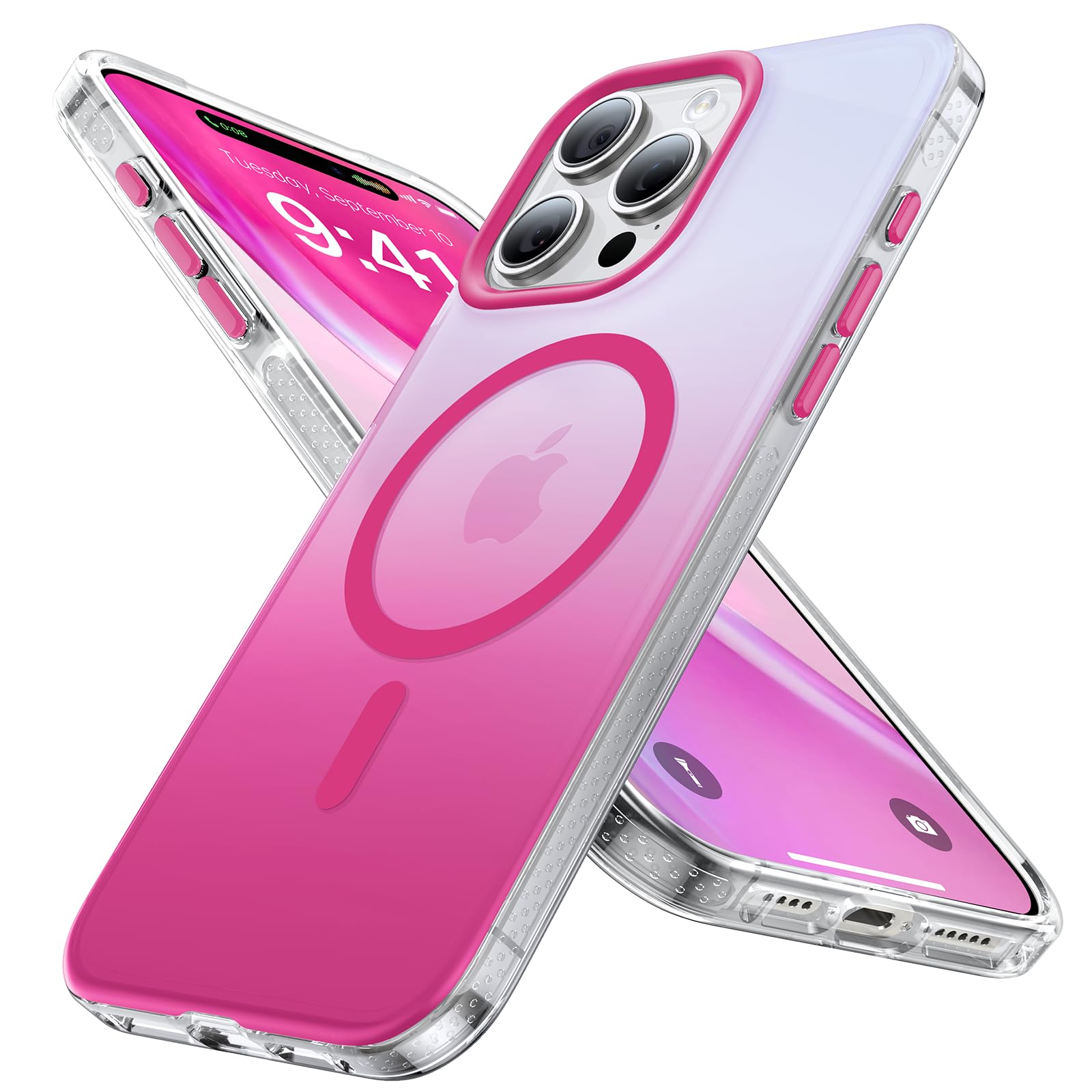 Aulofe Magnetic Shockproof For Iphone 16 Pro Max Case, Skin Friendly[Compatible With Magsafe] [Military Grade Protection]Anti Ye