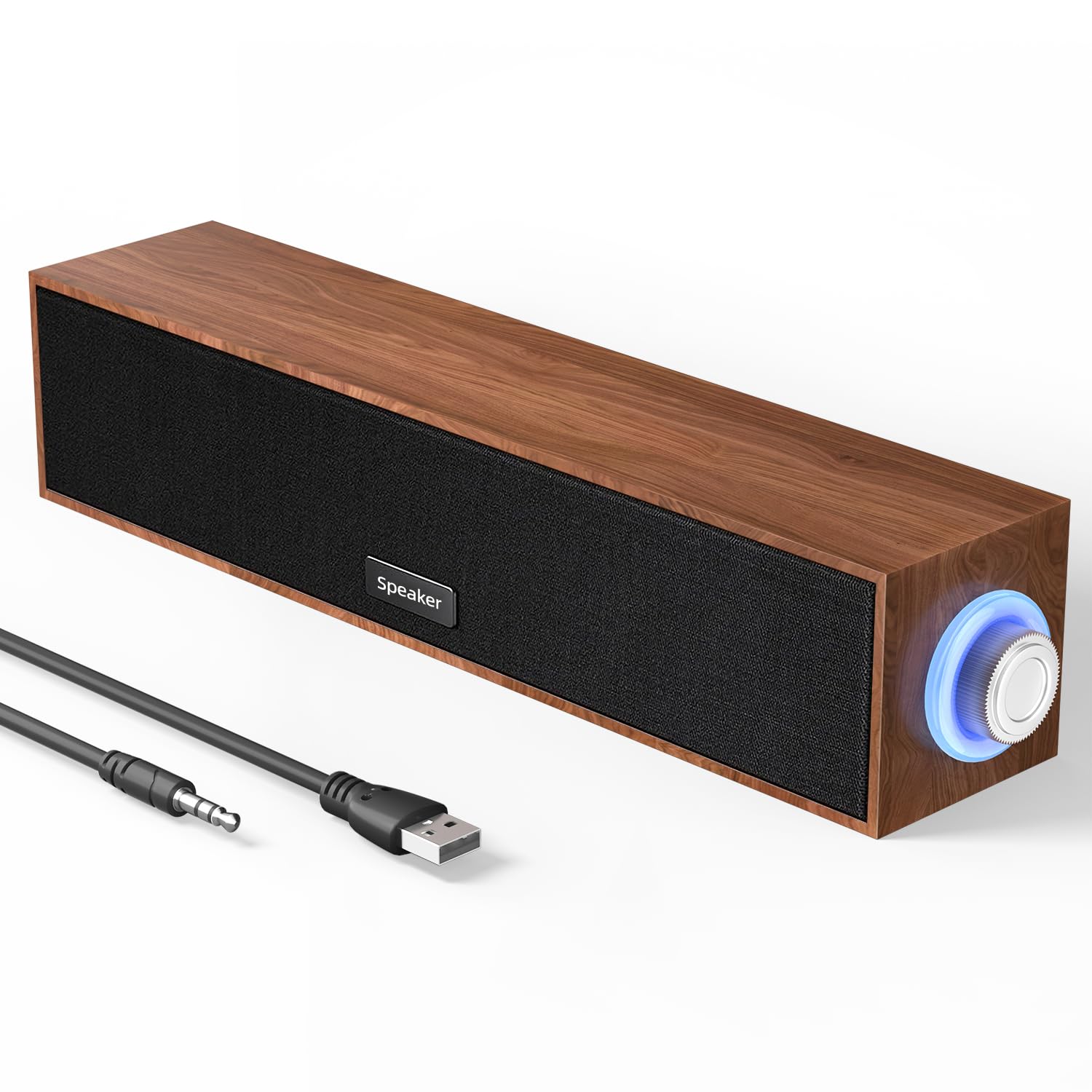 Uakinat Computer Speakers,Wooden Multimedia Digital Speaker,Usb Powered 3.5Mm Aux Pc Speakers,Surround Sound Portable Computer S