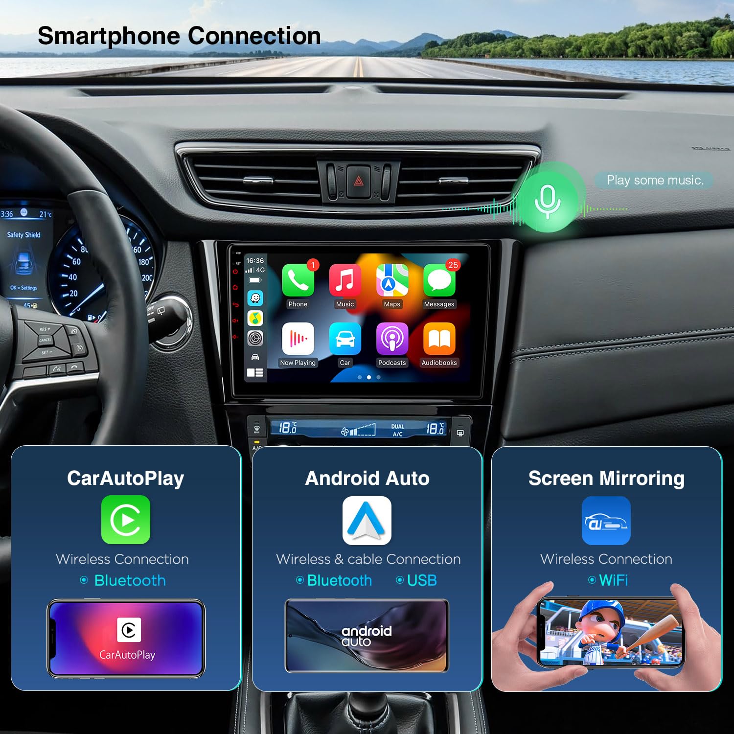 Xtrons Car Stereo For Nissan Rogue X Trail Qashqai, Android 13 Octa Core Car Radio Player, 10.1 Inch Ips Touch Screen Gps Naviga