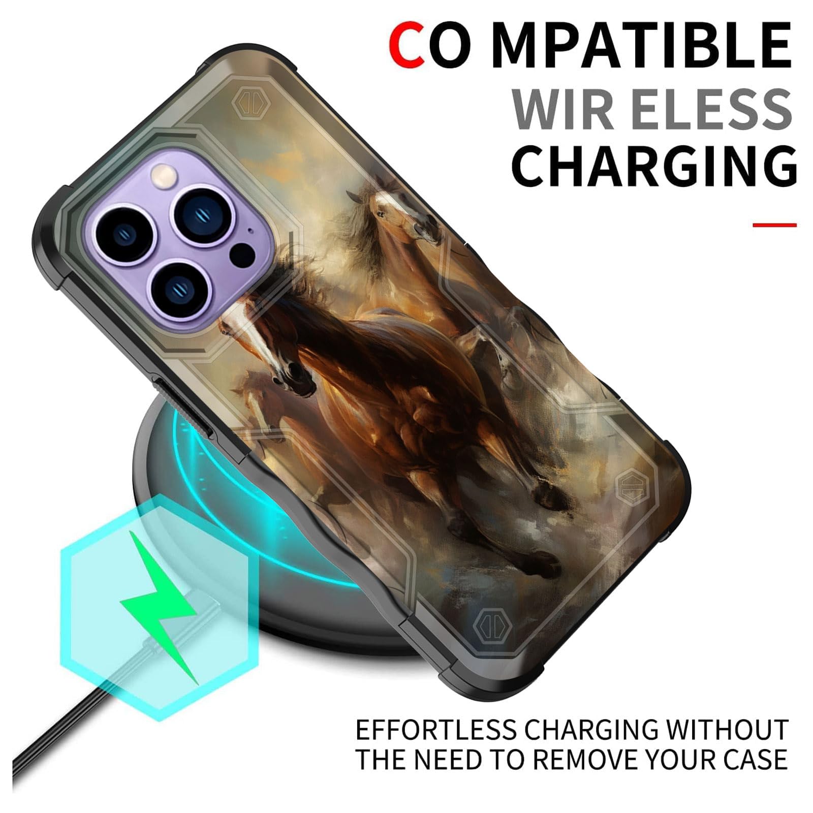 Efgwsder For Iphone 15 Pro Max Case,[Dual Layer][10 Ft Military Grade Drop Protection] [Non-Slip] Heavy Duty Shockproof Case For