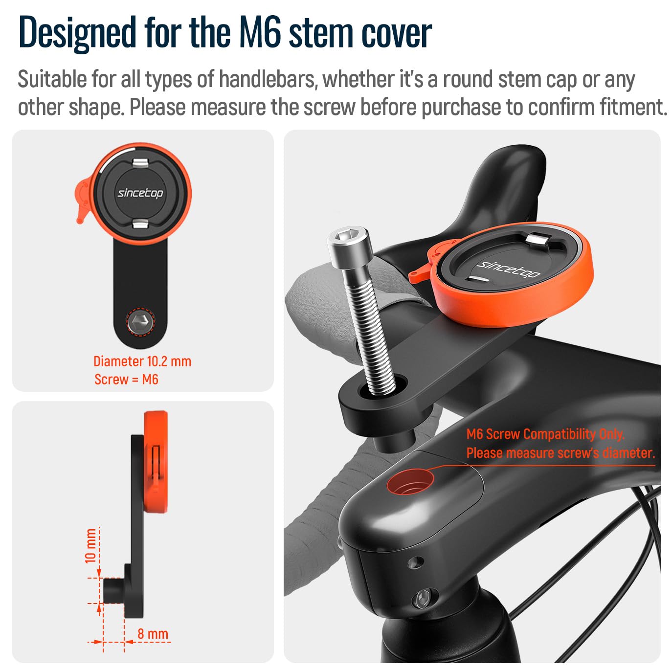 Bike Phone Mount For Mountain Bicycle, Universal Aluminum Road Bike Stem Cap Cell Phone Holder, Connect Quickly Riding Clip Stan