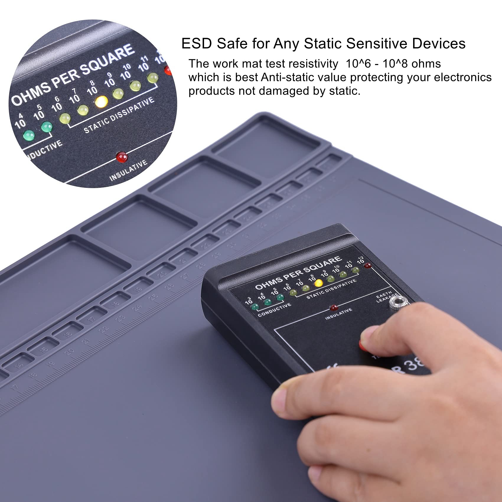 Anti Static Mat Esd Safe For Electronic Includes Esd Wristband And Grounding Wire, Hpfix Silicone Soldering Repair Mat 932F Heat