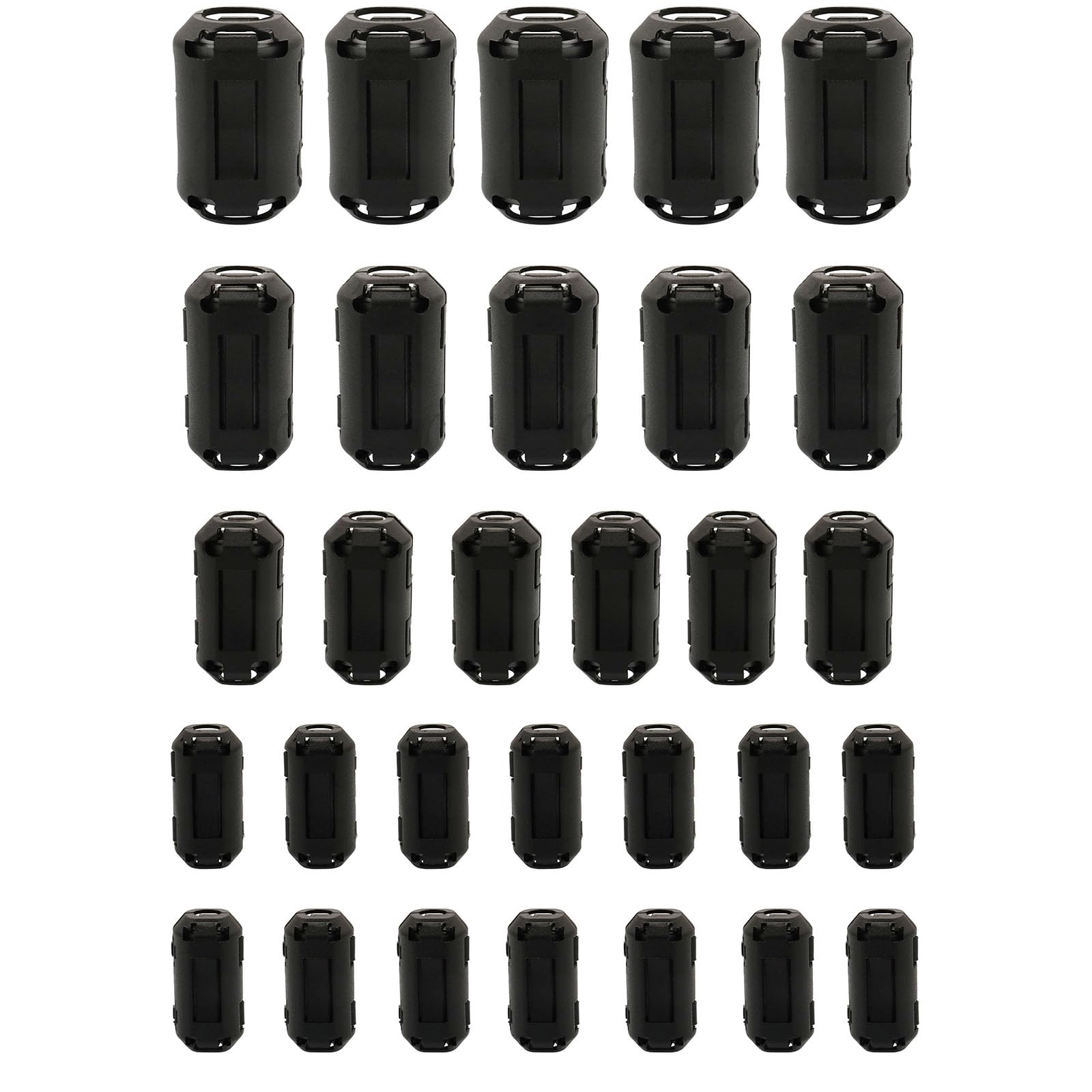 30Pcs Clip On Ferrite Ring Core Rfi Emi Noise Suppressor Cable Clip For 3.5Mm/ 5Mm/ 7Mm/ 9Mm/ 13Mm Inner Diameter Telephones,Tvs