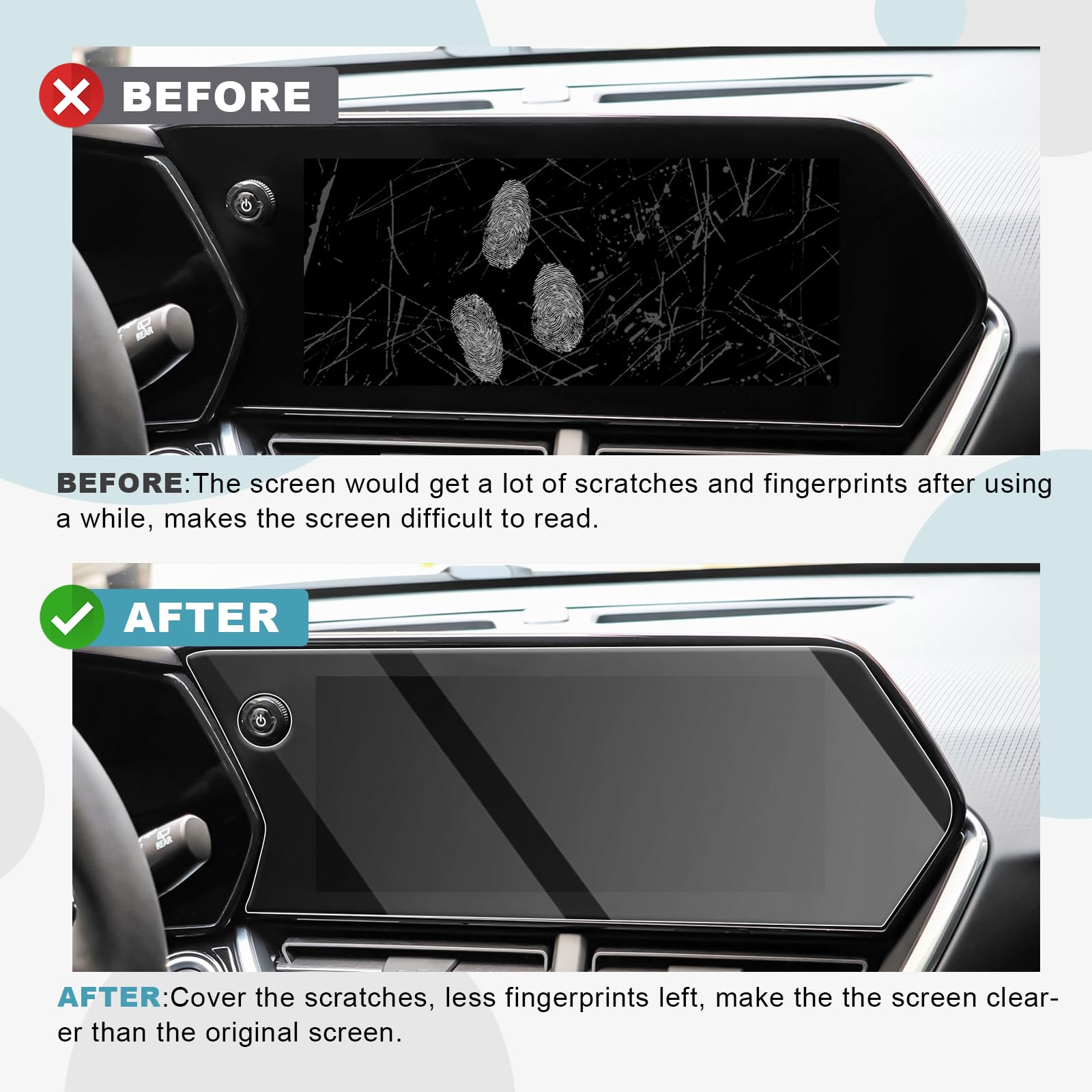 Cdefg 2Pcs For 2024 2025 Chevy Trax Trailblazer Screen Protector Compatible With 2024 2025 Chevy Trax/ 2024 Chevrolet Trailblazer Accessory Tempered Glass(Not For Ls 1Rs)