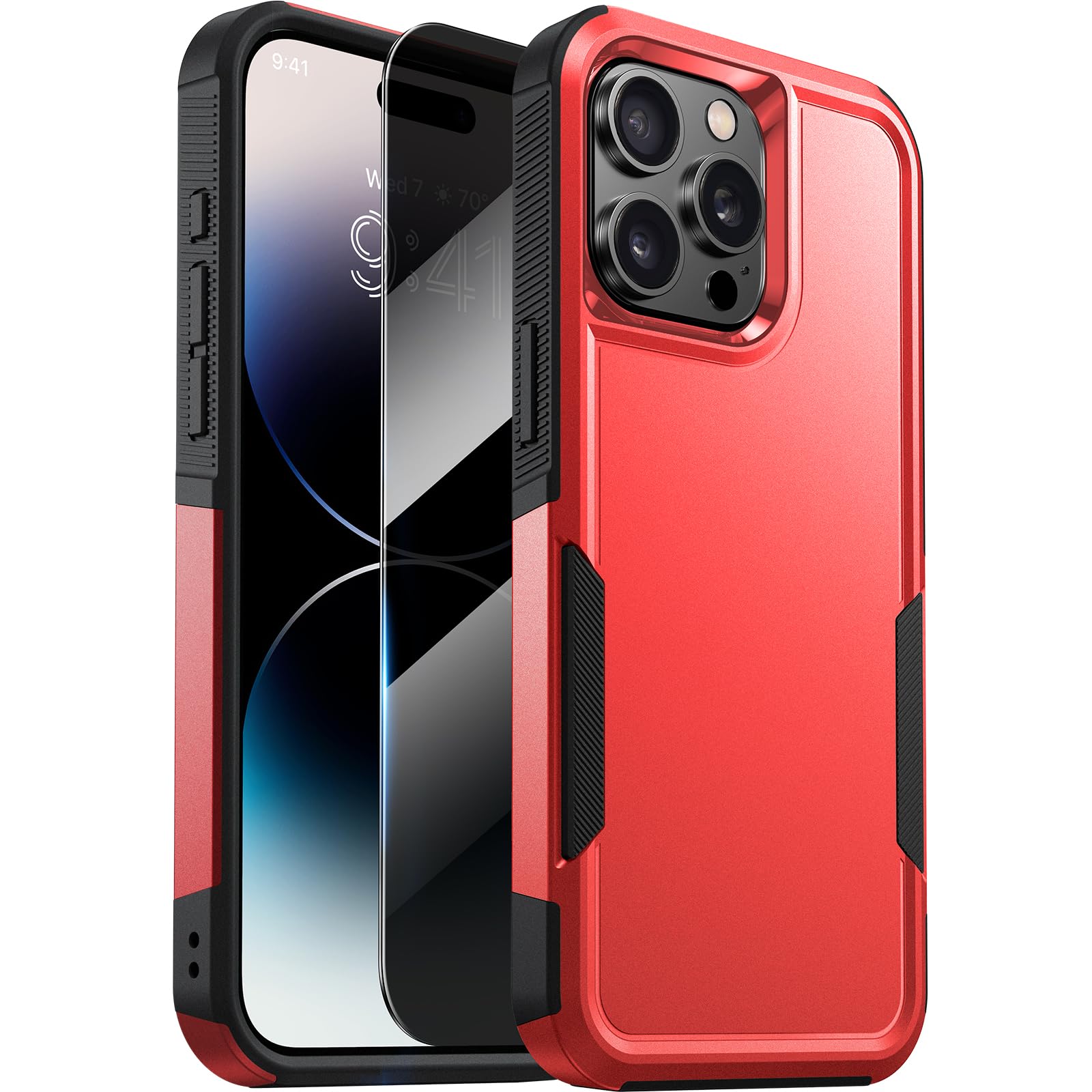 Diaclara Designed For Iphone 14 Pro Max Case, [With Privacy Screen Protector] [Anti Spy] [Military Grade Drop Protection] Heavy