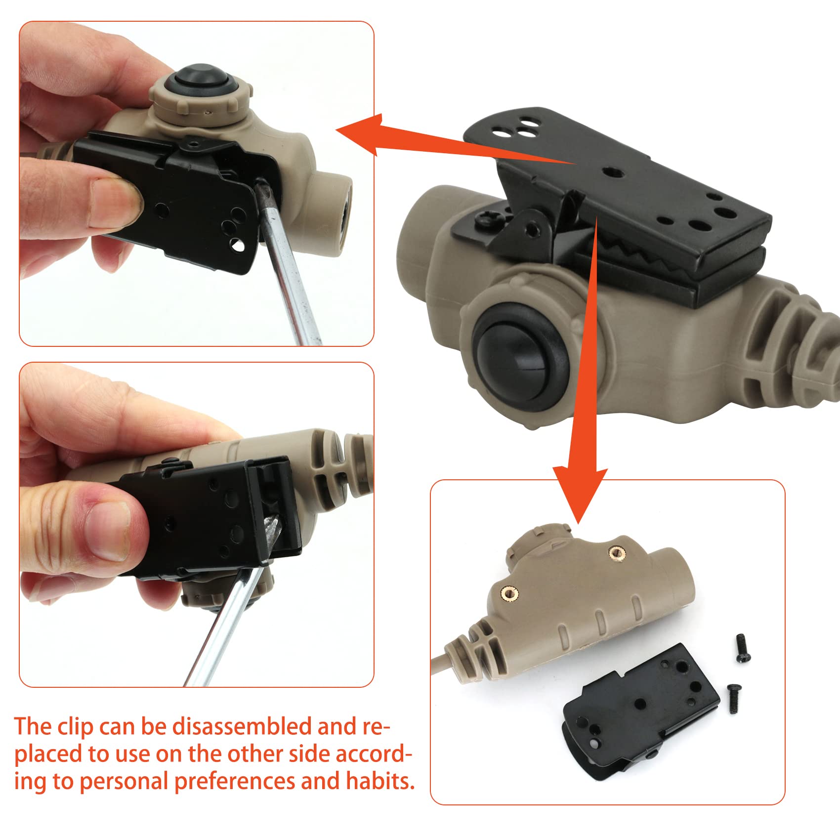 Hearfalcom U94 Ptt Tactical Headset Adapter V2 Ptt Push To Talk Adapter Motorol 2 Pin Ptt Compatible With Civilian Version Tacti