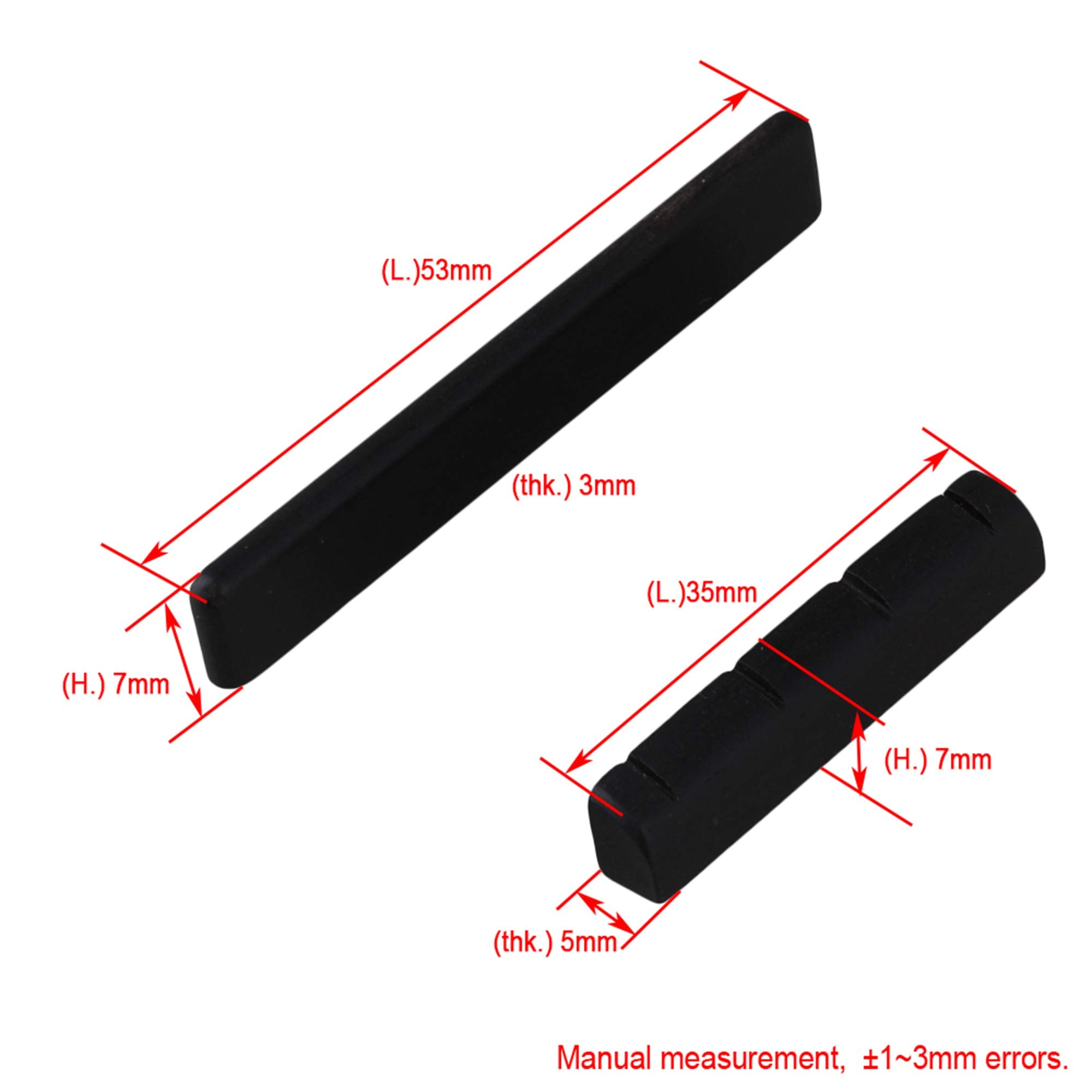 Bqlzr 4 String Ukulele Guitar Nut And Saddle Made Of Ebony 1 Pair