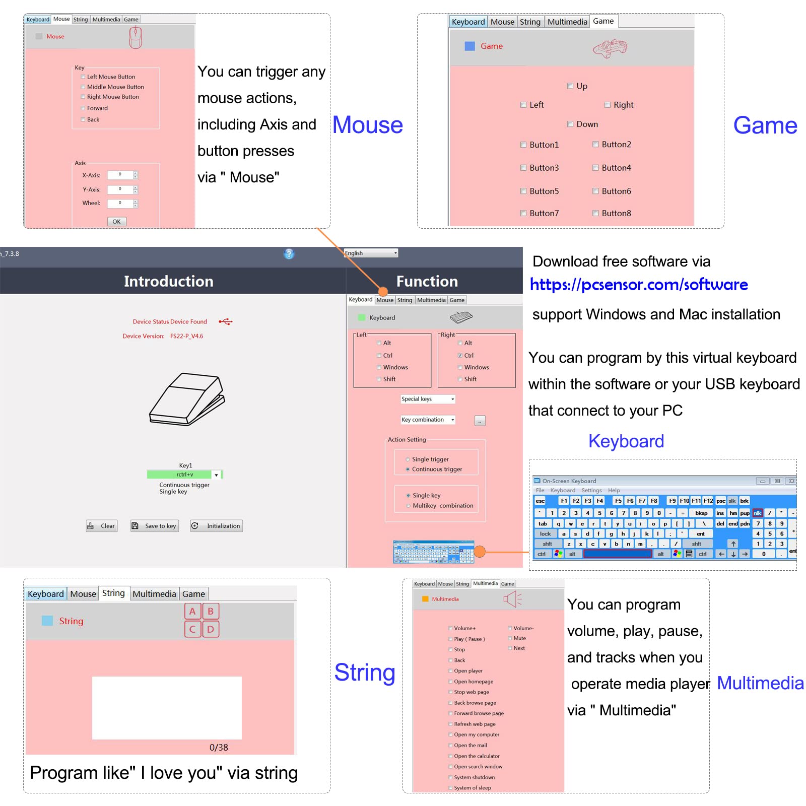 Ikkegol Upgraded 2023 Digital Optical Usb Foot Pedal, Usb Single Foot Switch Game Control, One Key Programmable Footswitch Mouse Keyboard For Video Game Push To Talk, Transcription Hid (Single Pedal)
