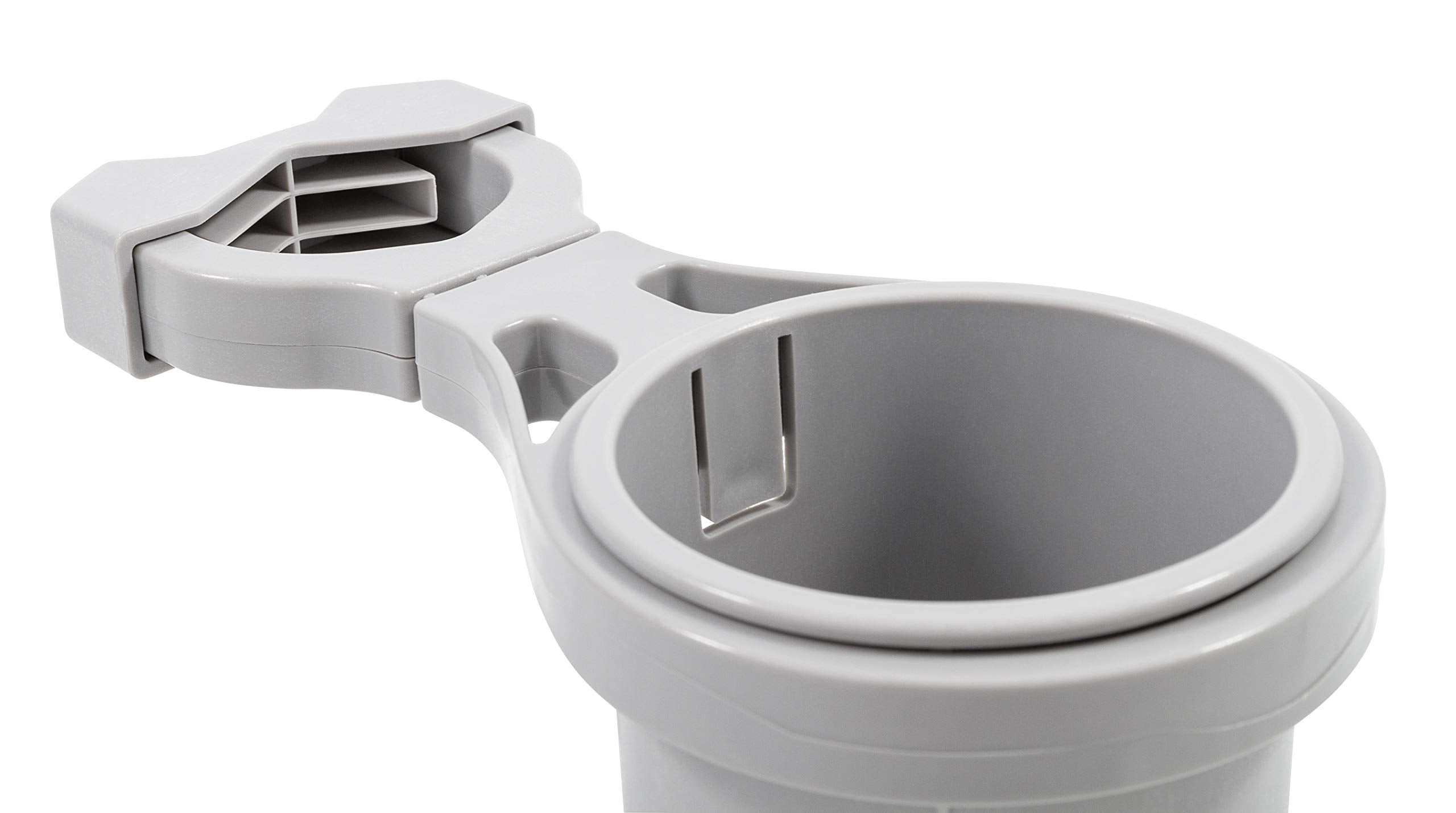 Camco Small Clamp Mounted Cup Holder-Provides A Secure Location For Your Beverage-Mountable For Up To 1-1/4-Inch Rail-Gray (5309,WBAUVB07ZR1835F