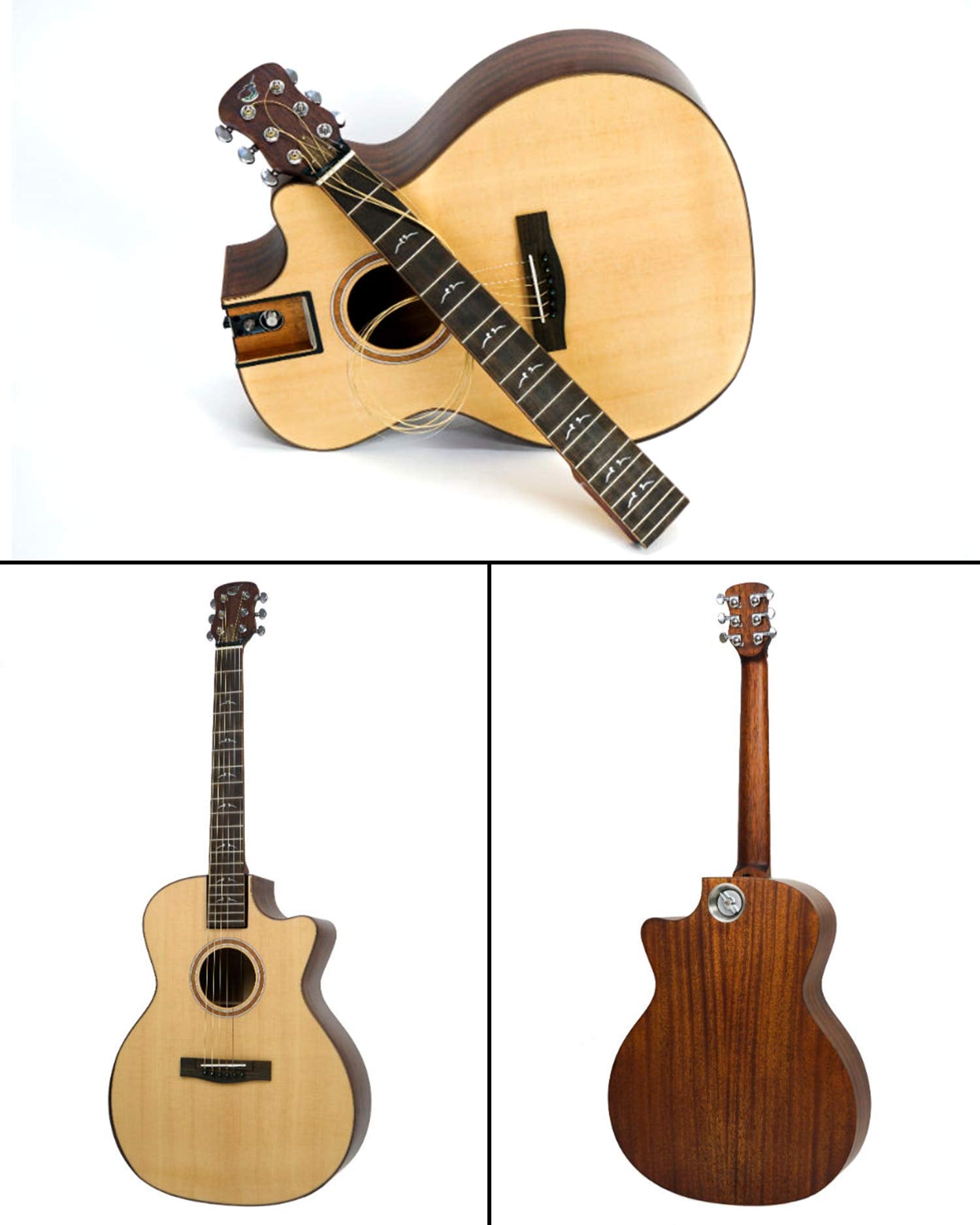 Journey Instruments Solid Sitka Travel Guitar   Ff412C Traveling Acoustic Electric Collapsible Grand Auditorium Guitar   Portabl