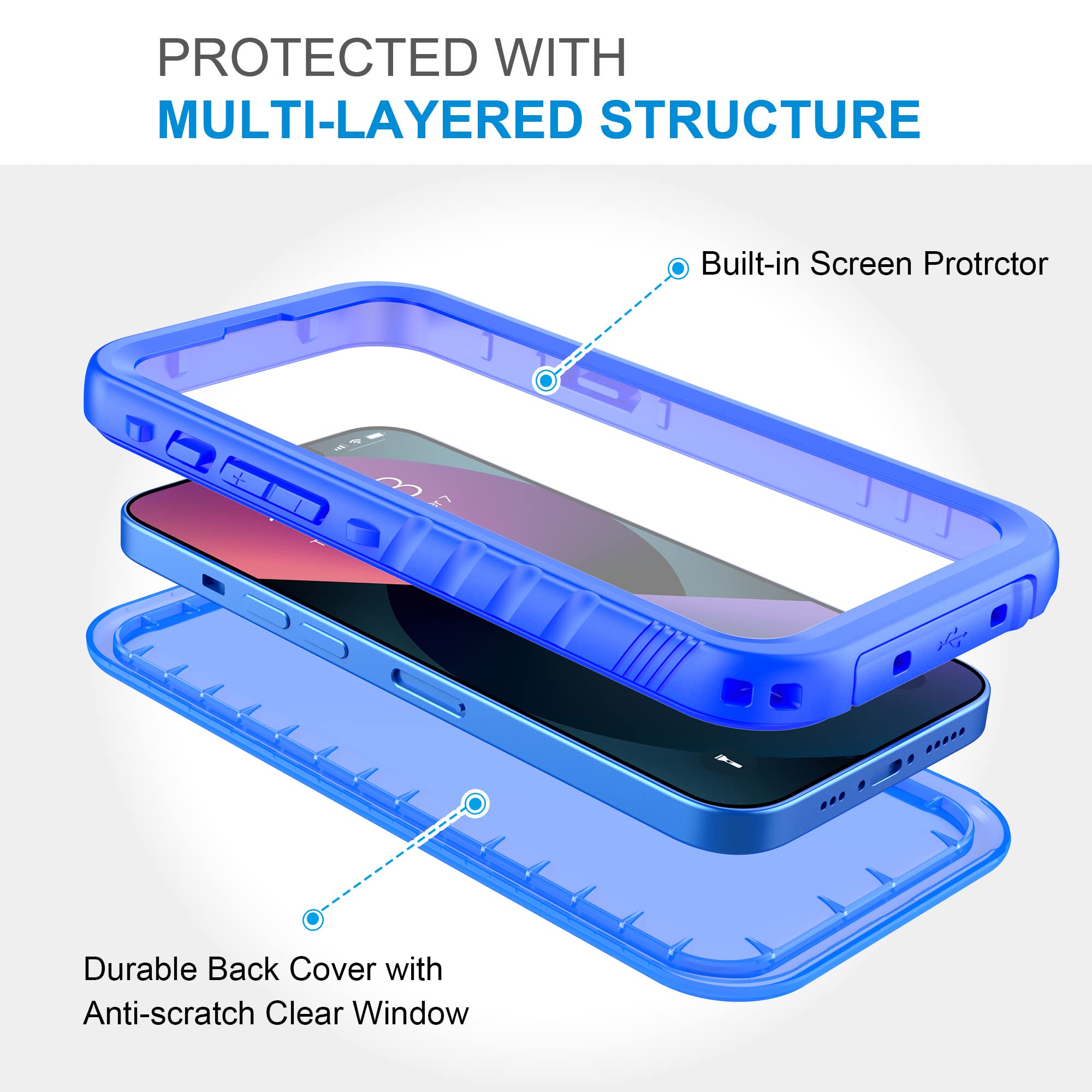 Sportlink Compatible With Iphone 13 Pro Waterproof Case   Full Body Shockproof Dustproof Phone Screen Protector Rugged Waterproo