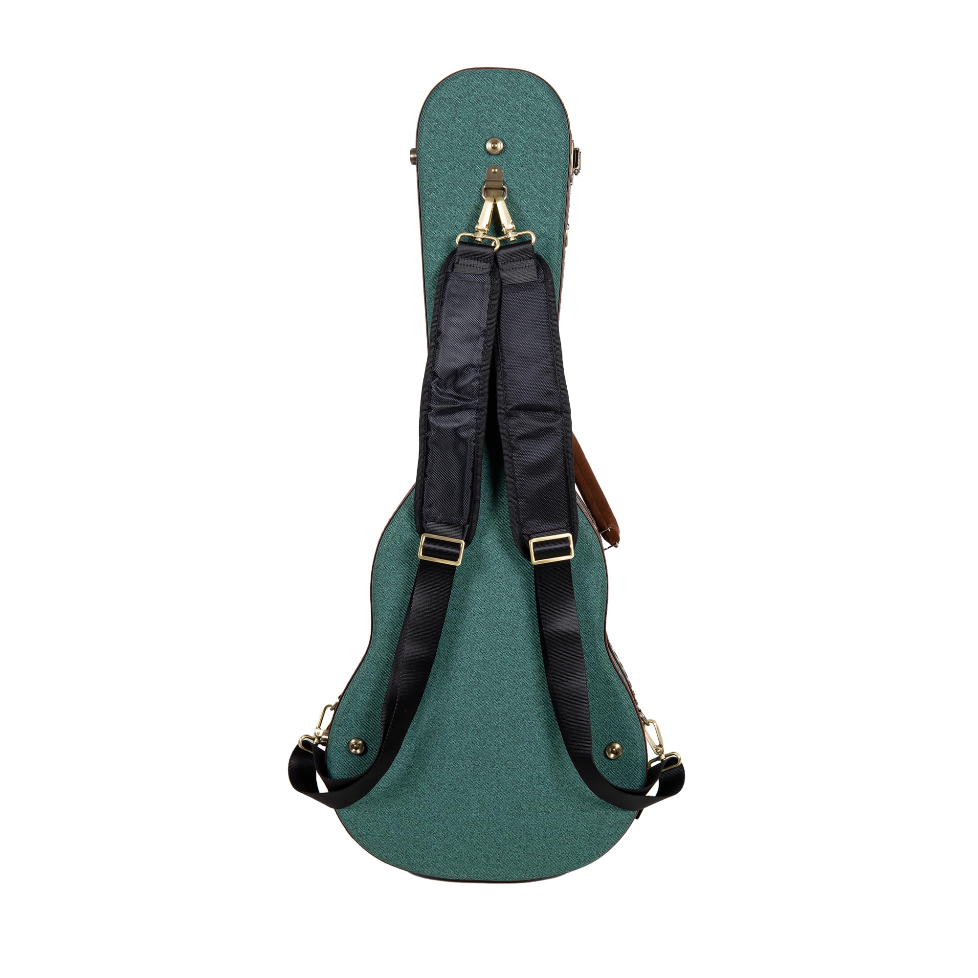 Crossrock Master Series Baritone Ukulele Case For 30 & 31 | Malachite Blue Eco Tweed Fabric, Re-Engineered Shell, Backpack S