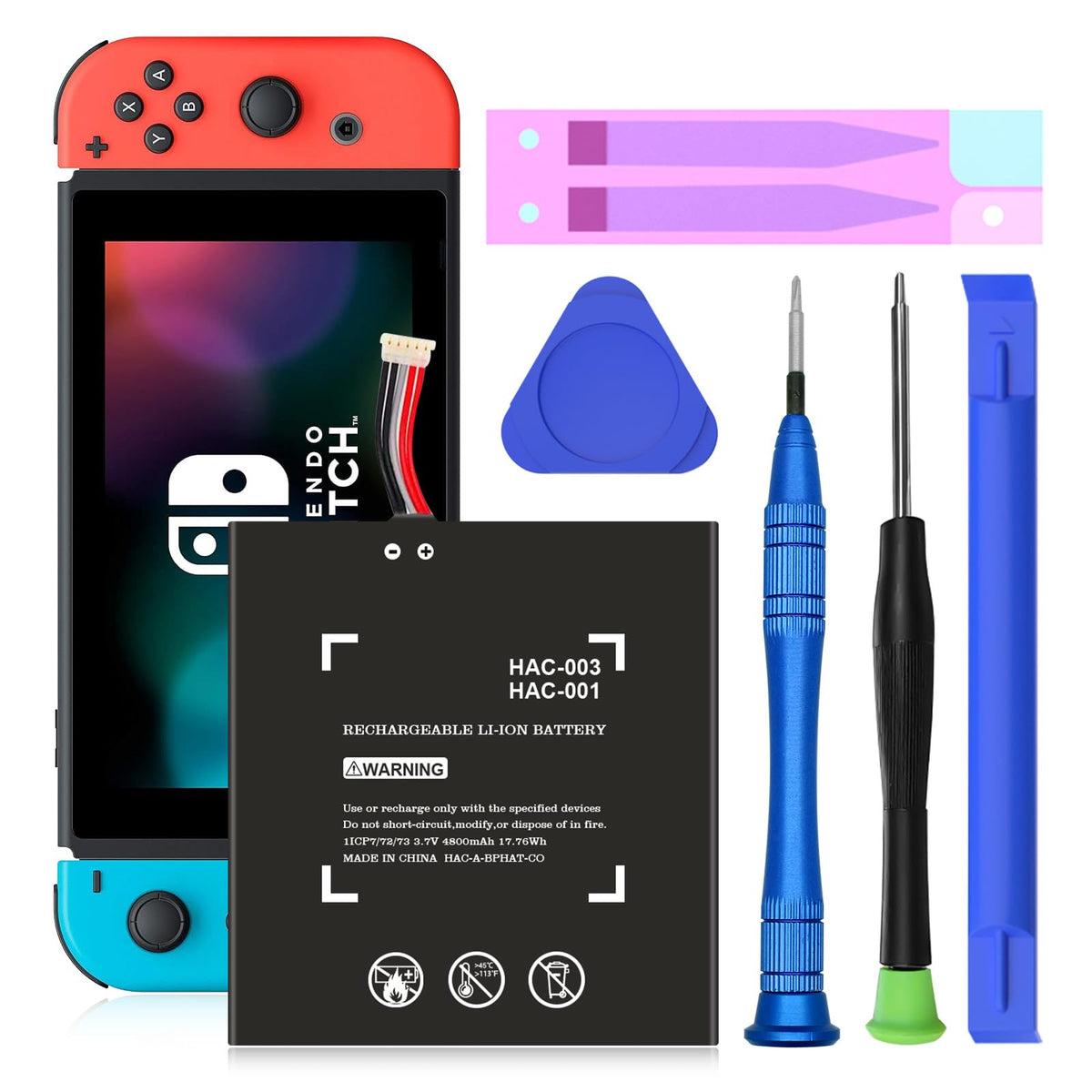 Shenmz Upgraded 4800Mah Hac 003 Battery Replacement Compatible With Nintendo Switch Console Handhold Hac 001,High Capacity Inter