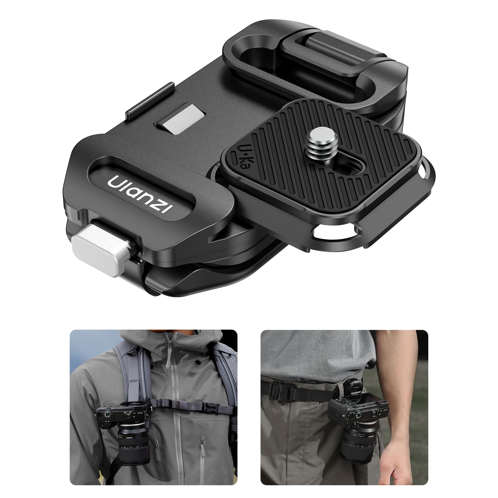 Ulanzi Camera Backpack Strap Clip,W Plate Quick Release System, Compatible W Uka & F38 Qr Plates, For Sony, Nikon, Fuji, Dslr Ac